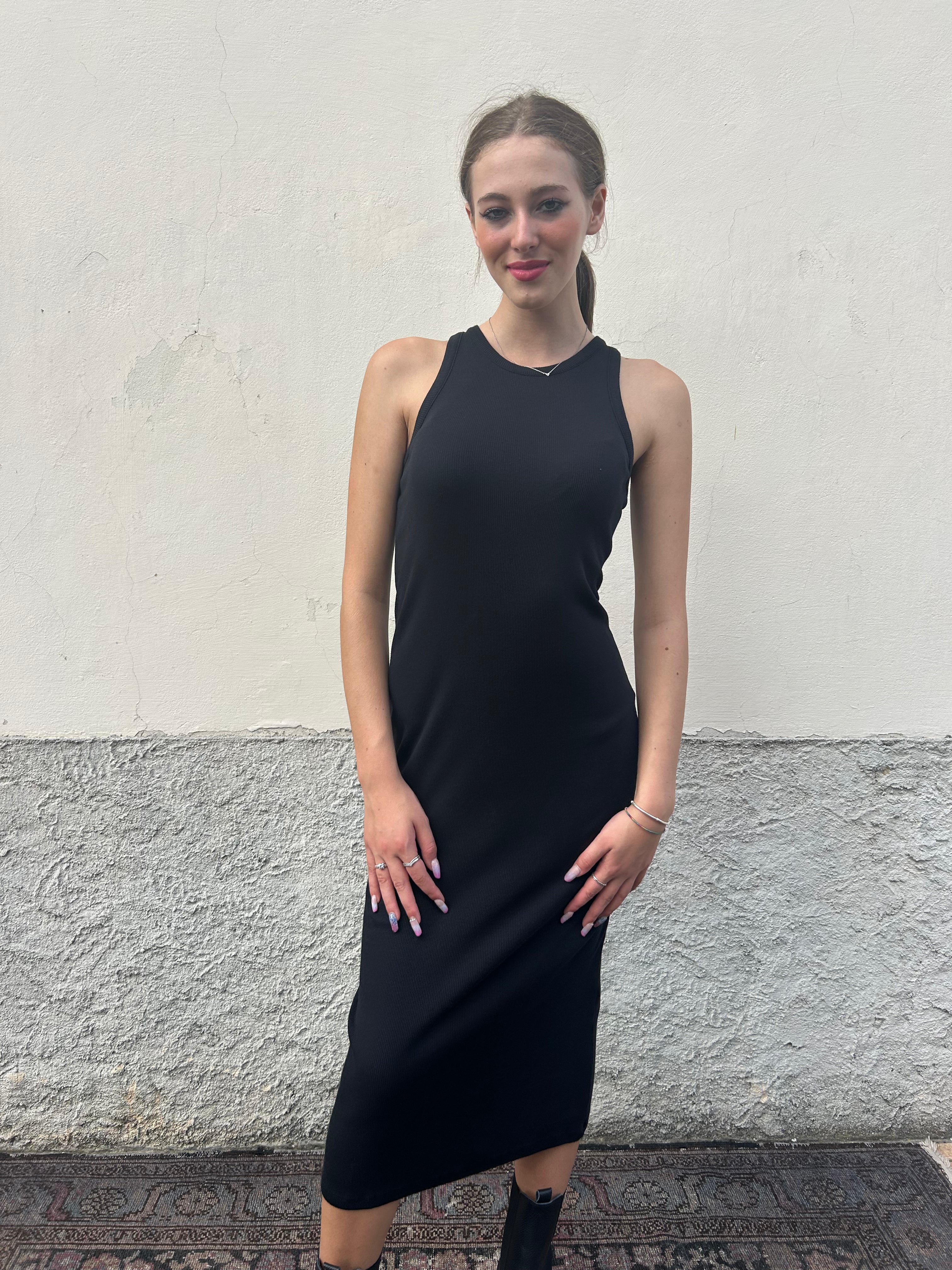 Abito a costine in maglia