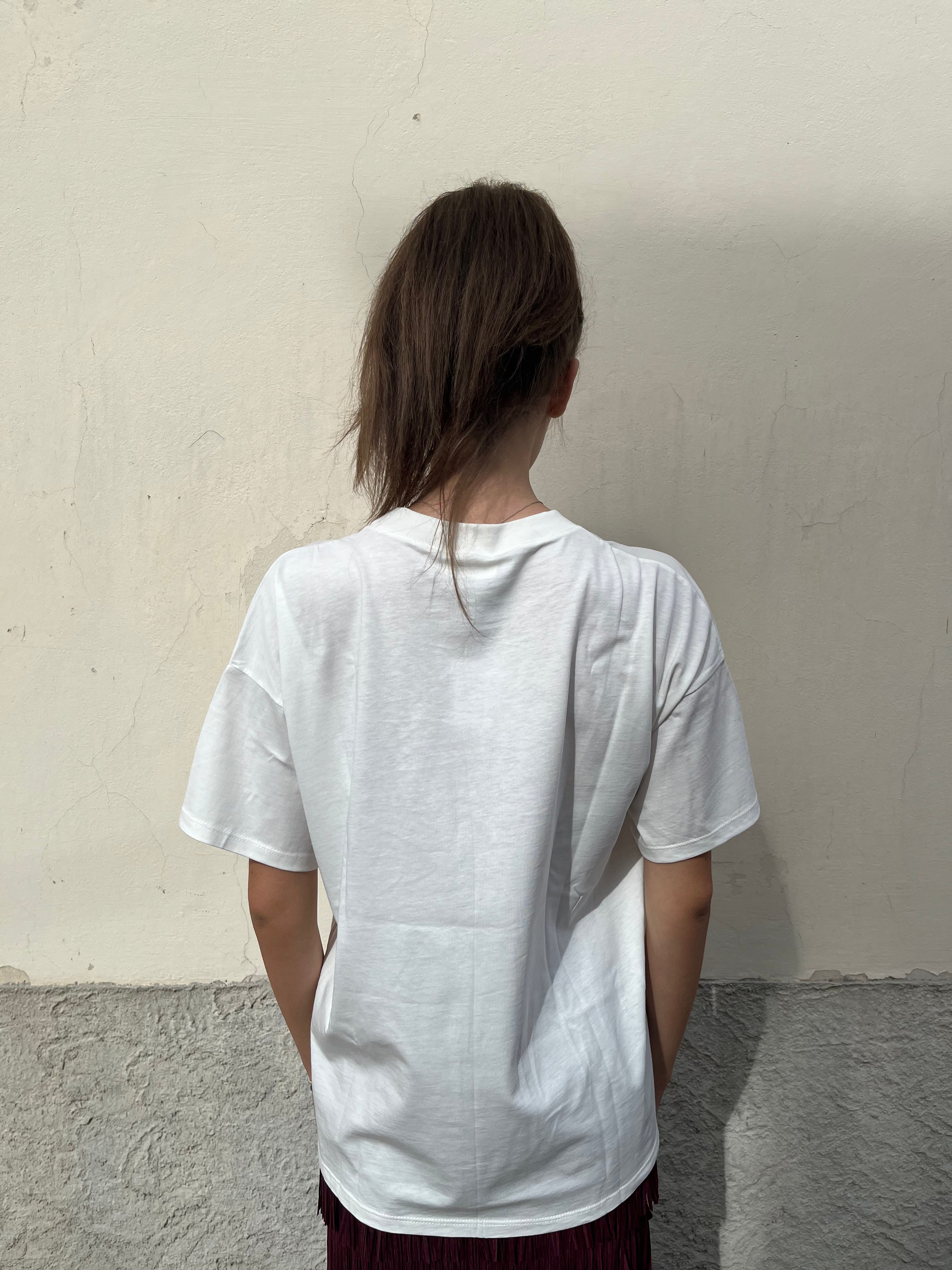 T-shirt over stampa bassotto