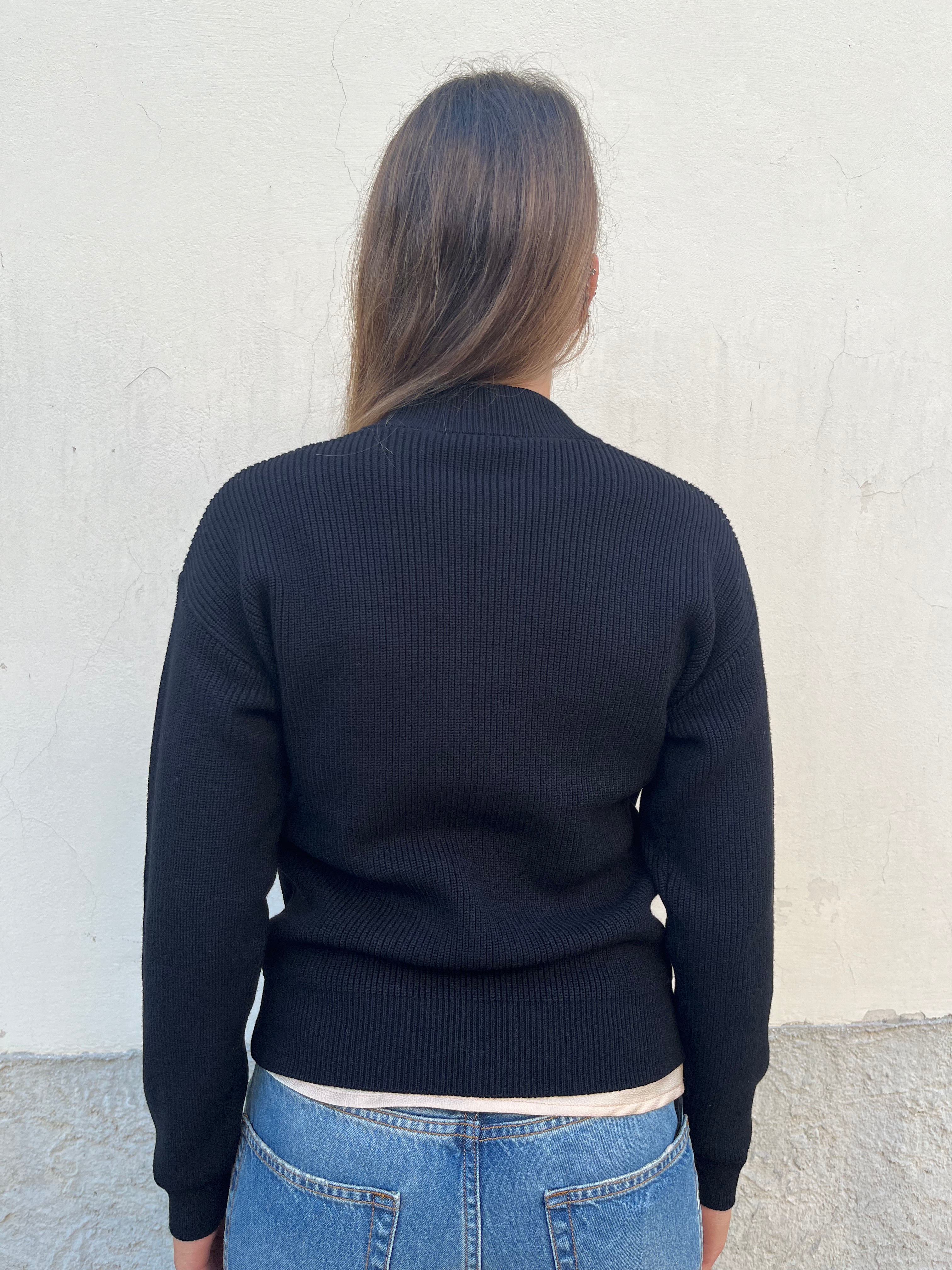 Cardigan manica lunga con zip