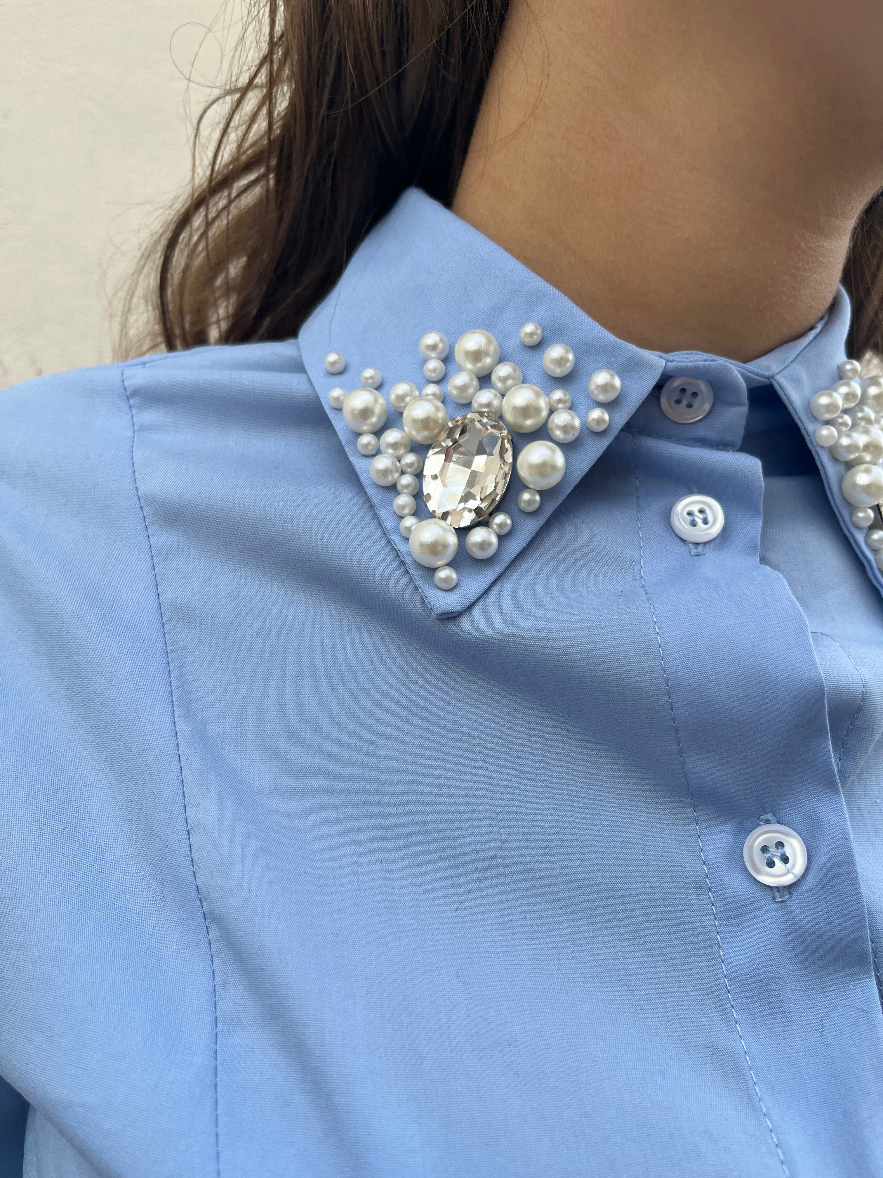 Camicia con colletto applicazione