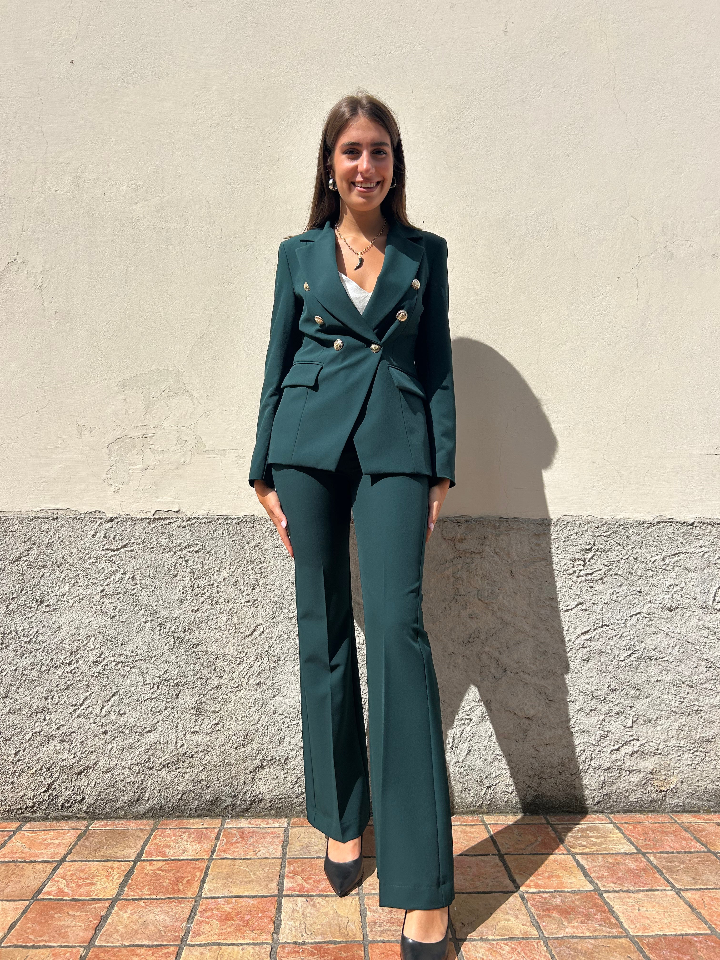 Tailleur balmain con pantalone scampanato