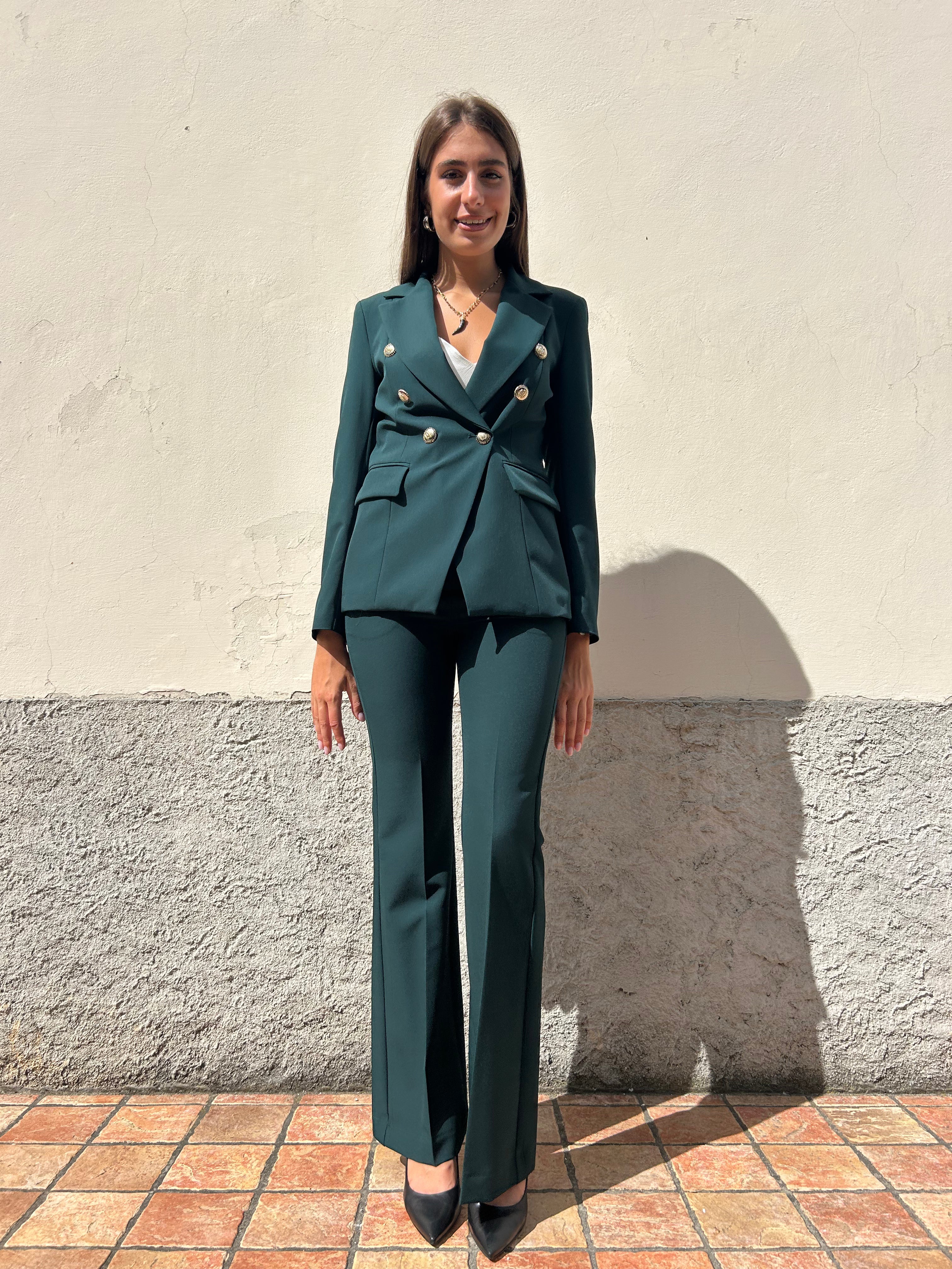 Tailleur balmain con pantalone scampanato