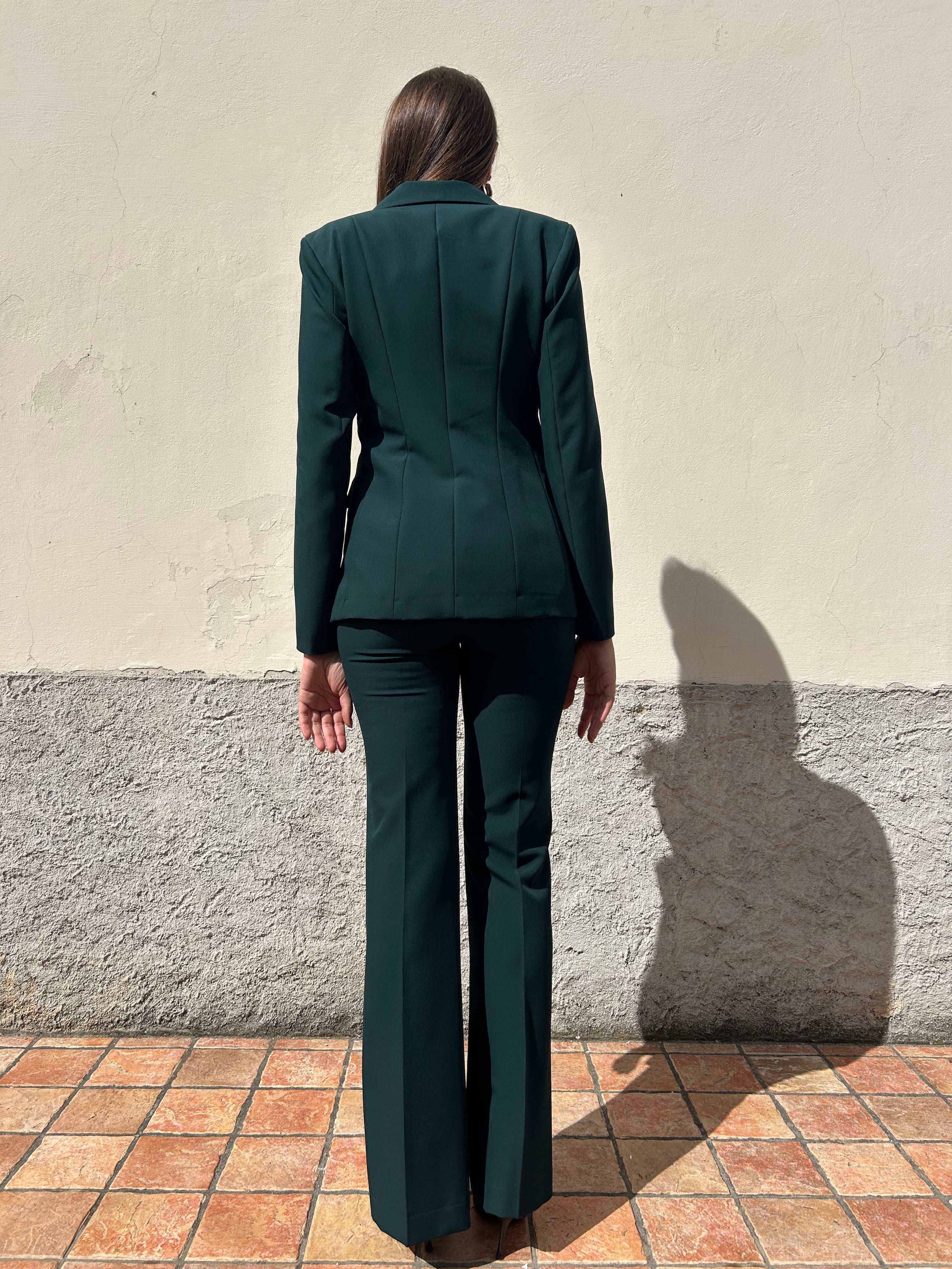 Tailleur balmain con pantalone scampanato