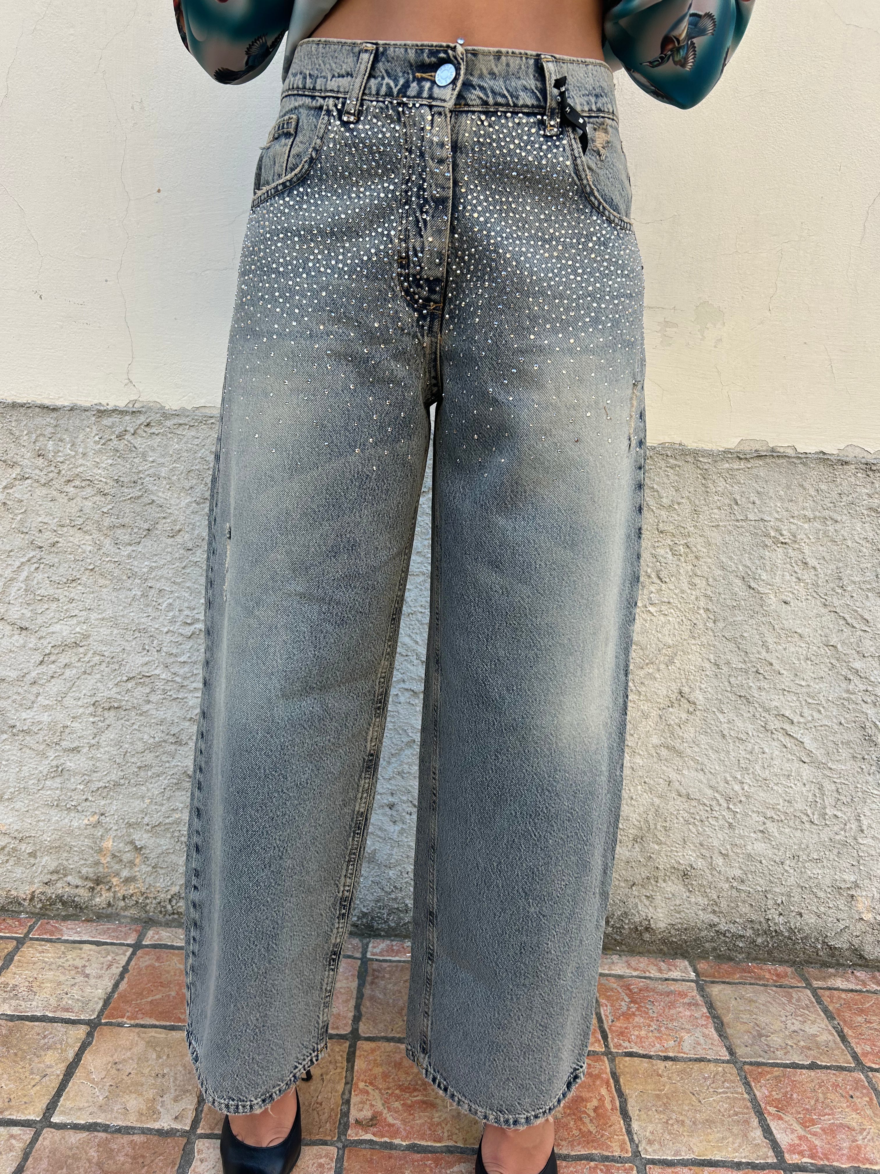 Jeans Bella con applicazioni strass