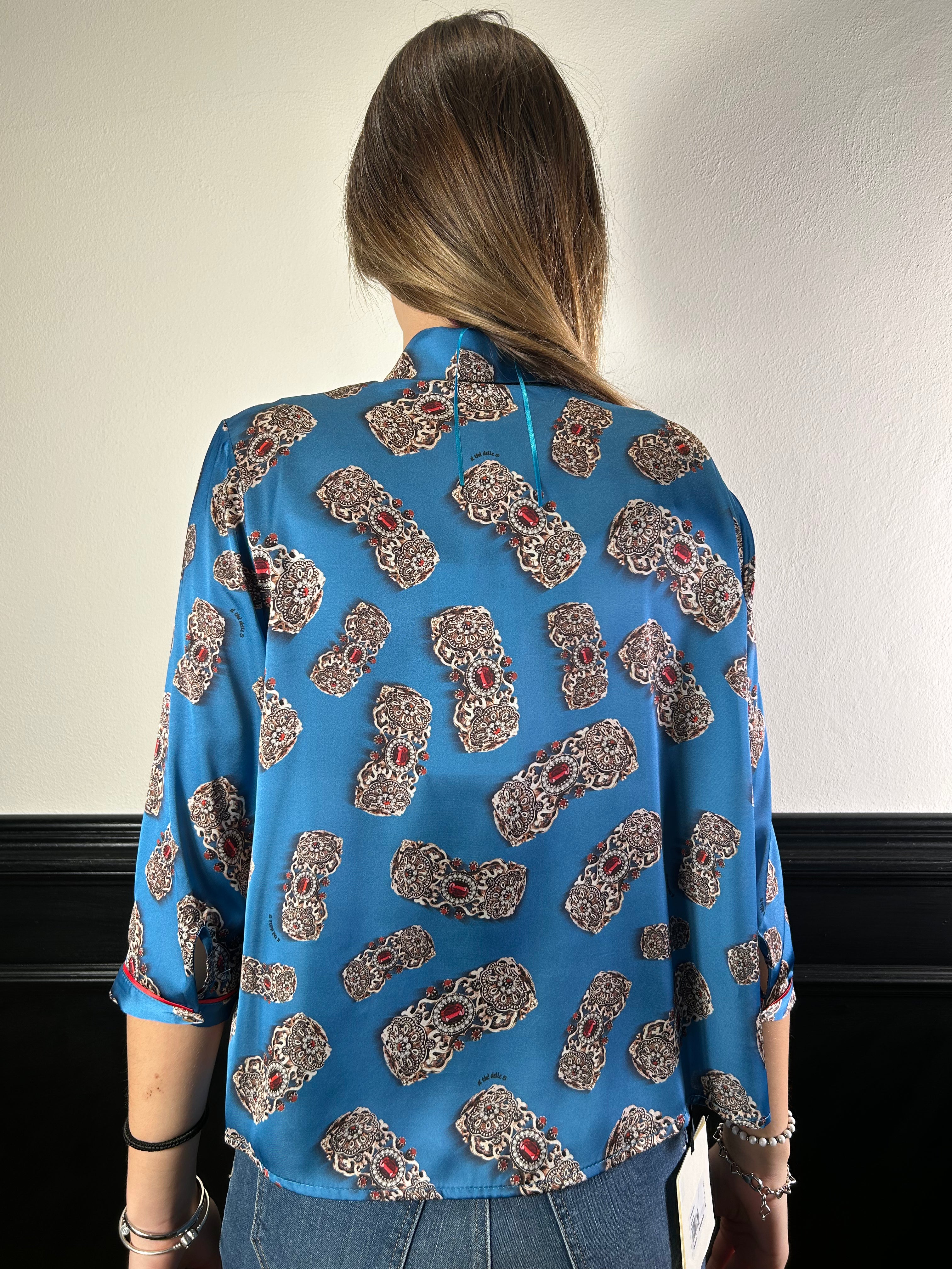 Camicia spoon fantasia bracciali turchese