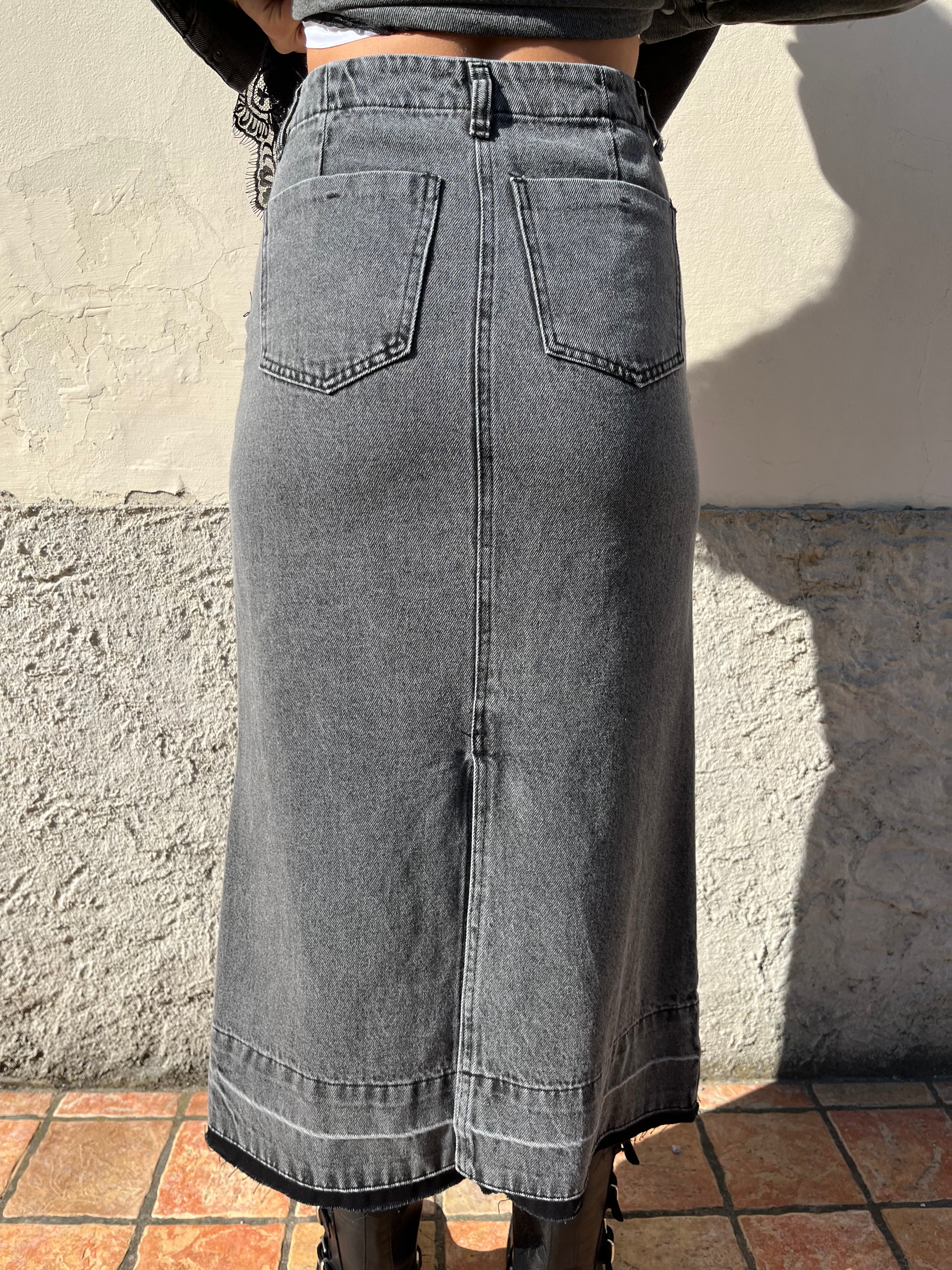 Gonna longuette in denim