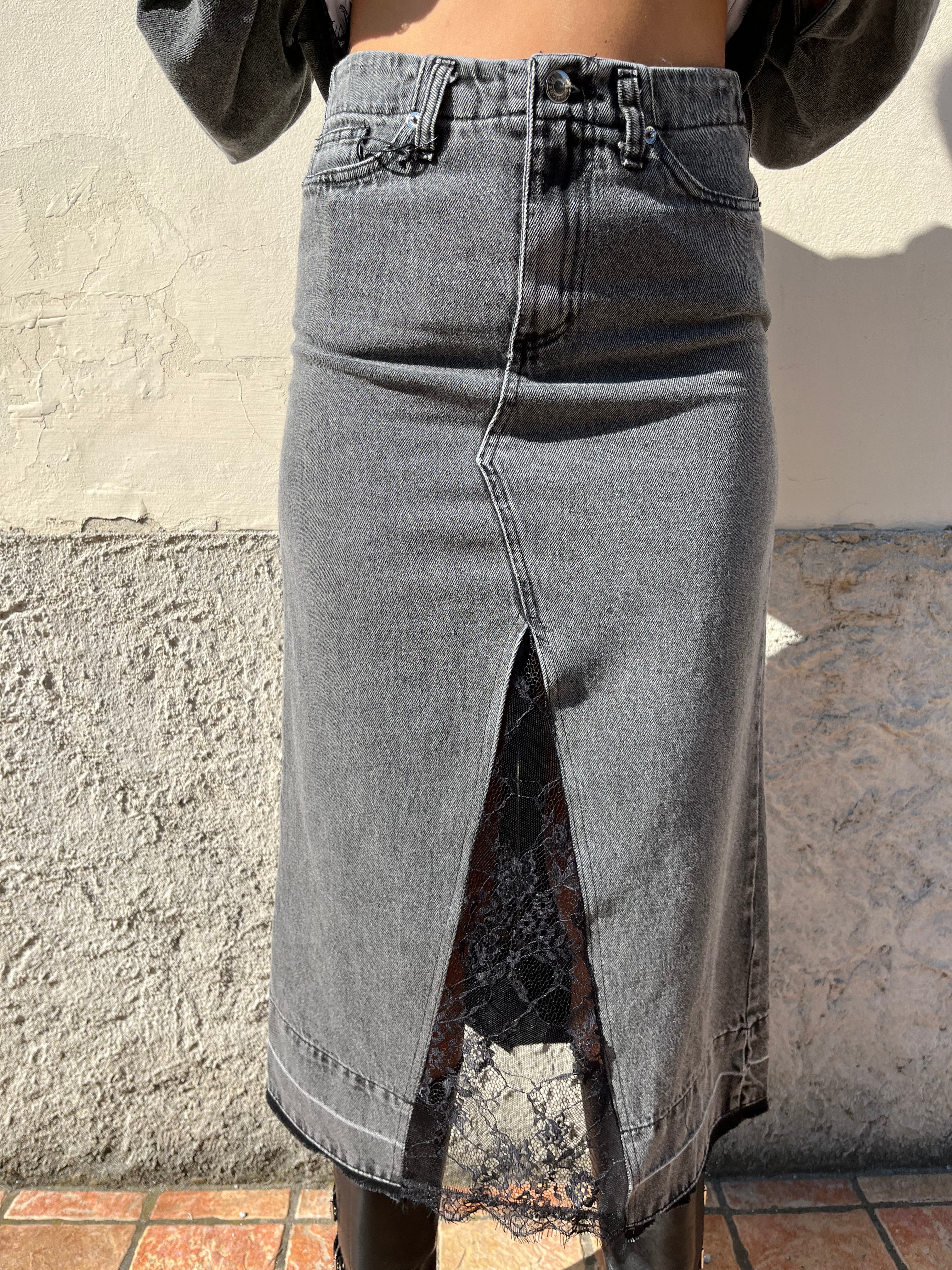 Gonna longuette in denim