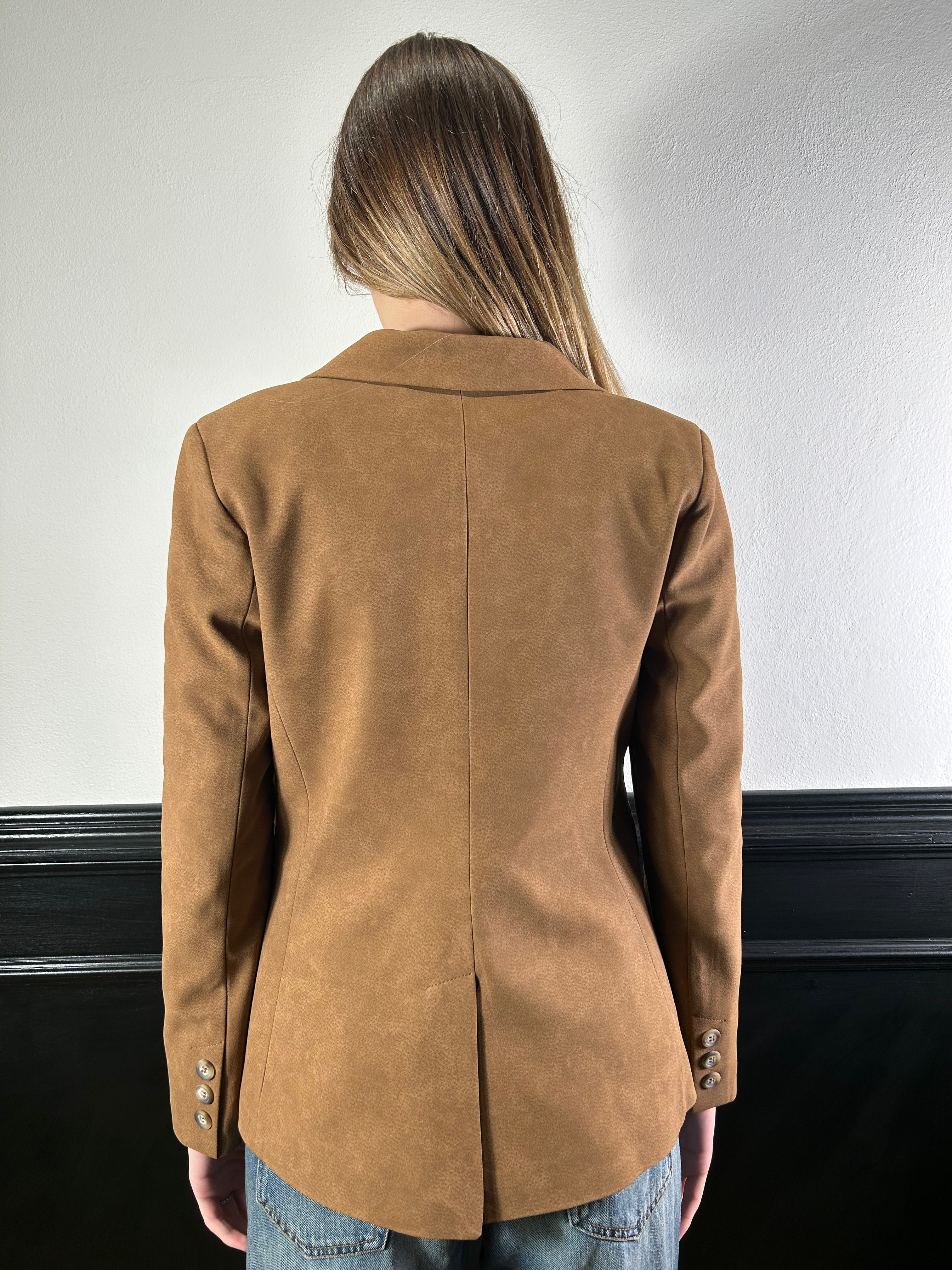 Giacca dritta in suede