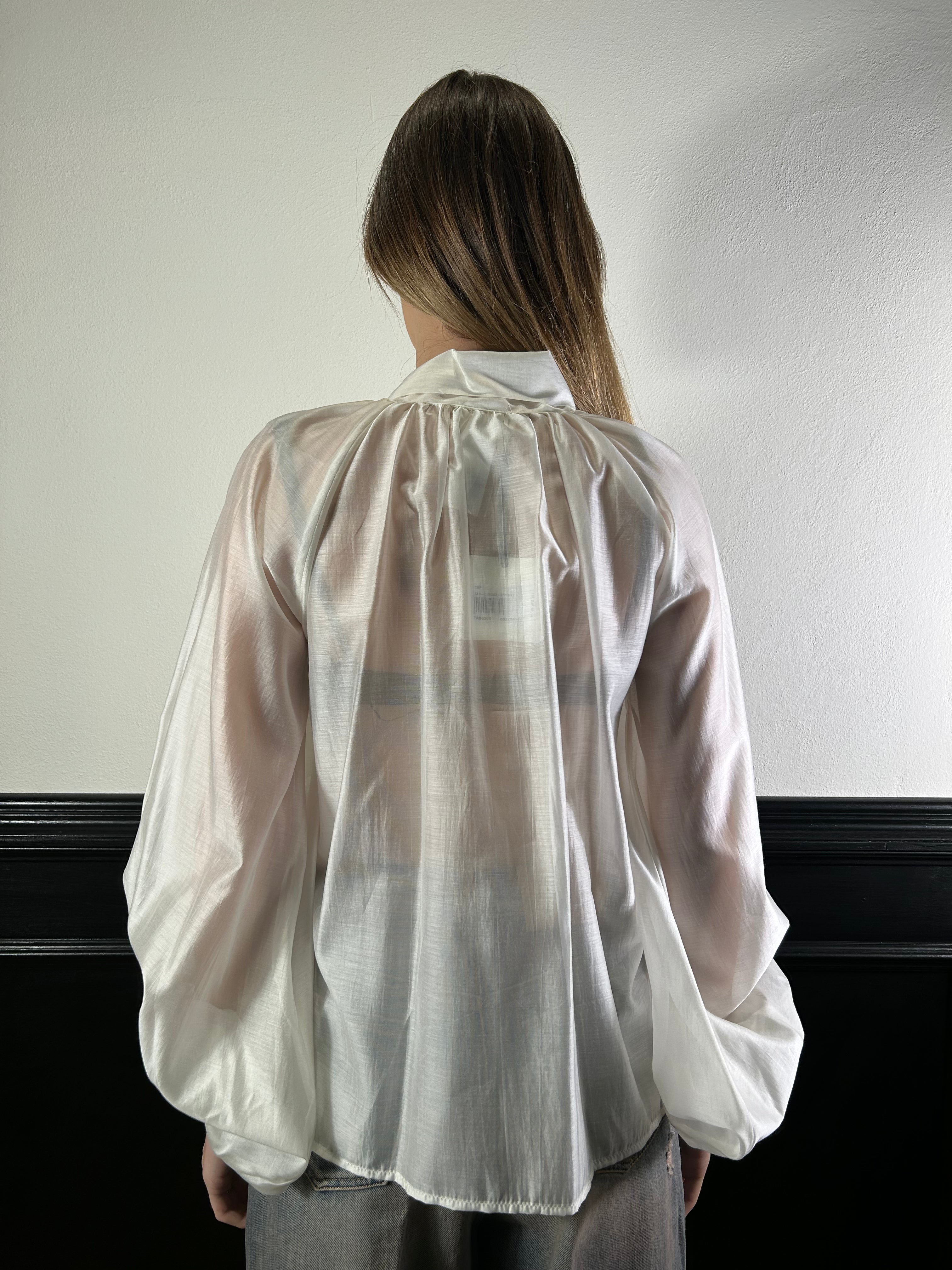 Camicia con fiocco in organza