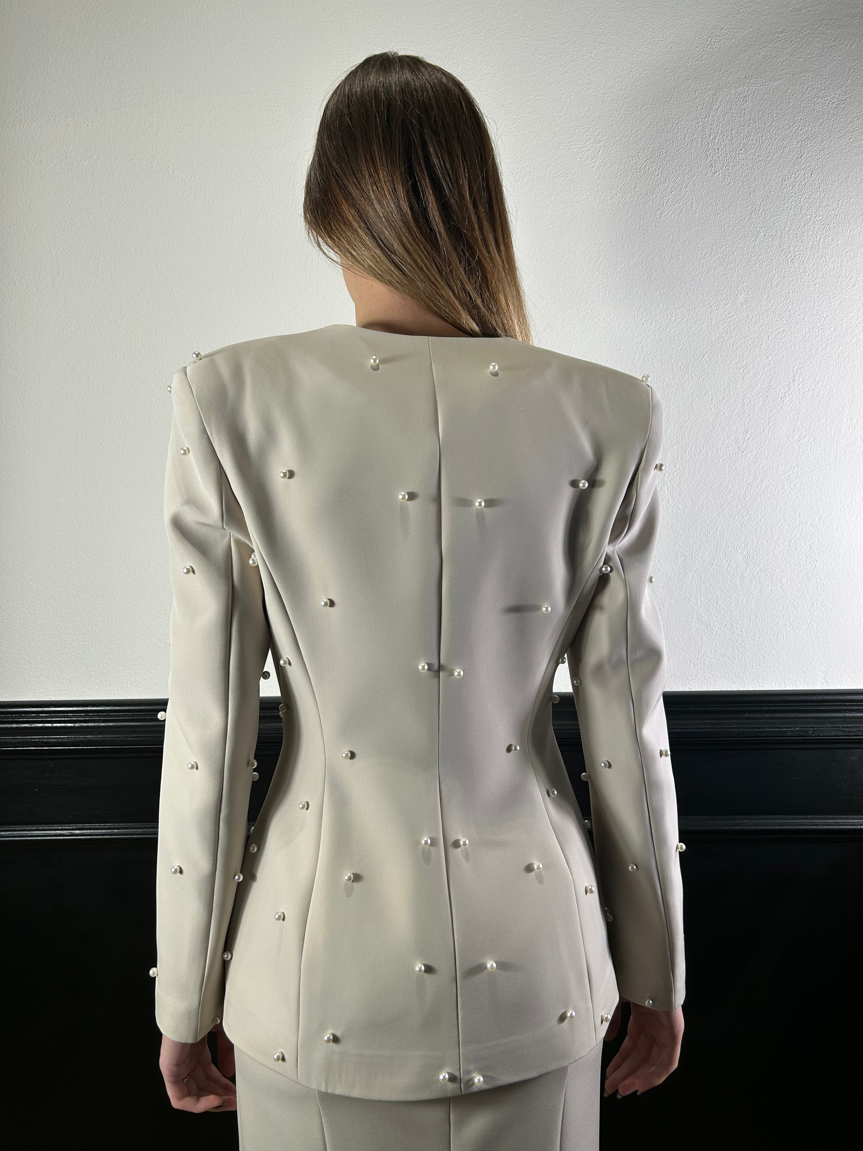 Giacca Pearly slim con perle
