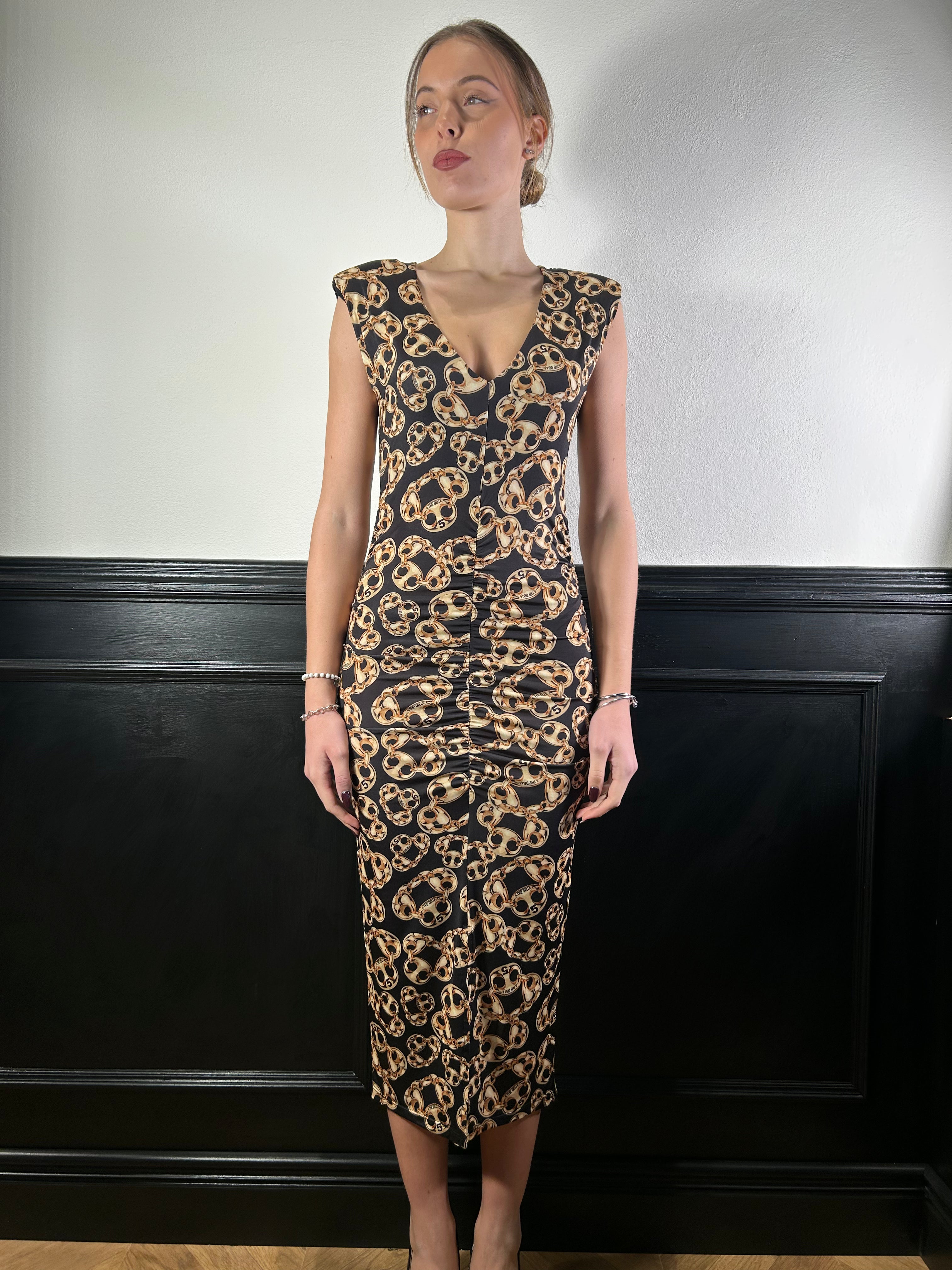 Abito aderente stampa catene