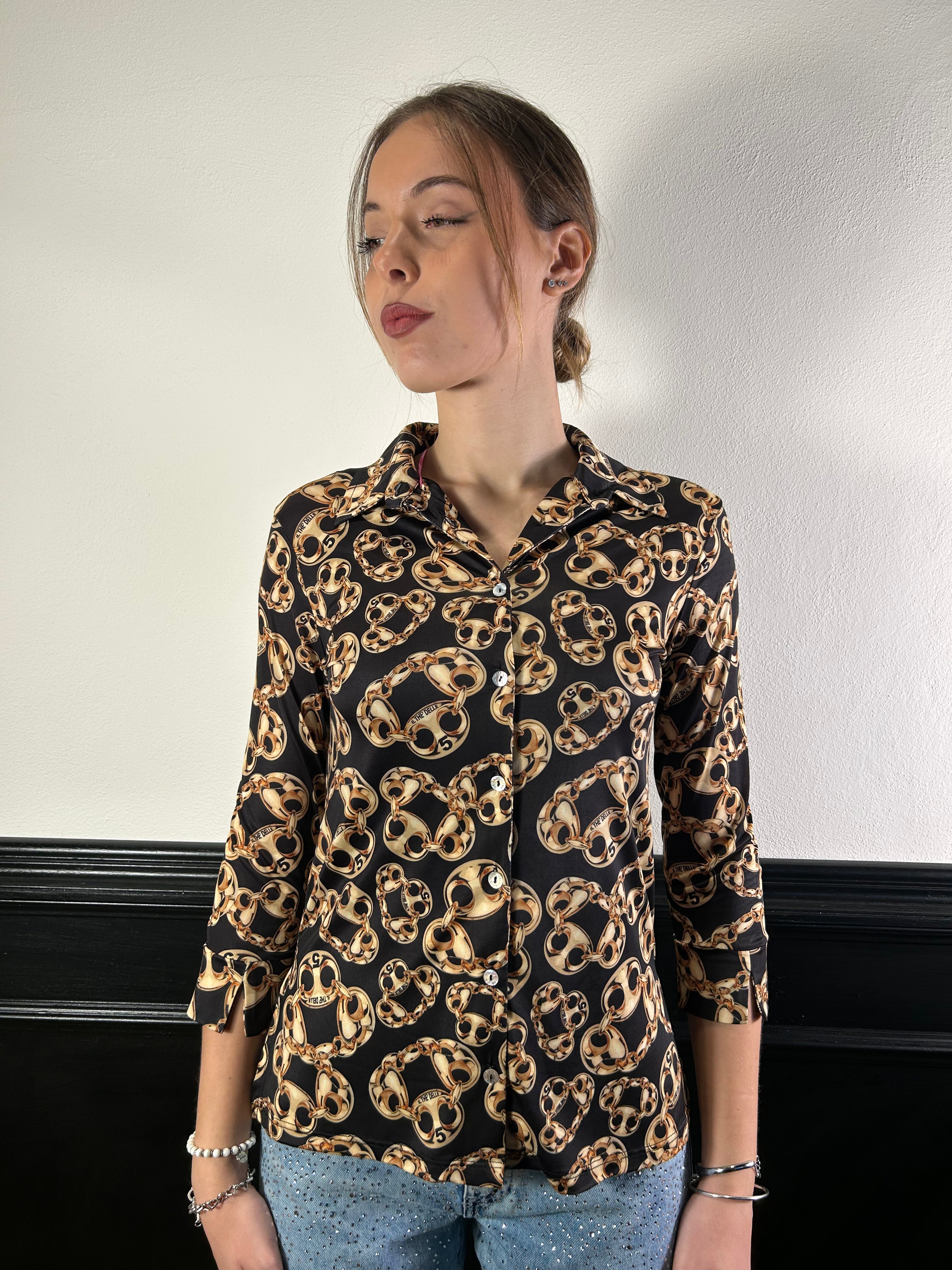 Camicia slim fantasia catene