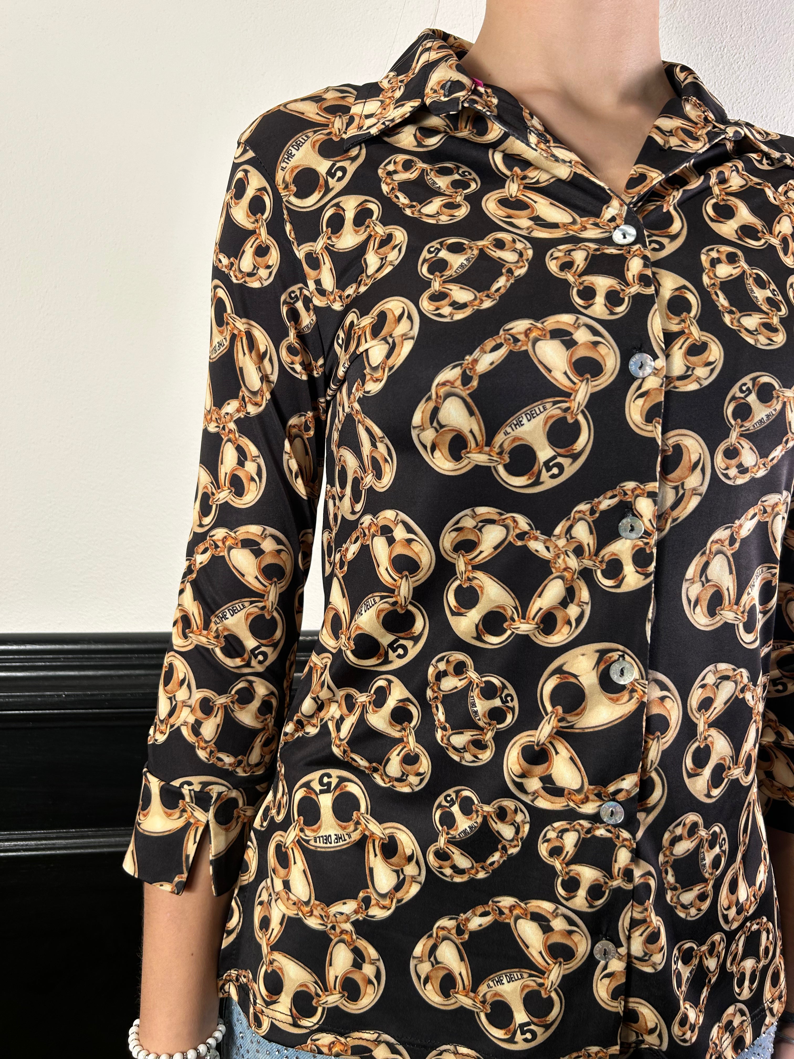 Camicia slim fantasia catene