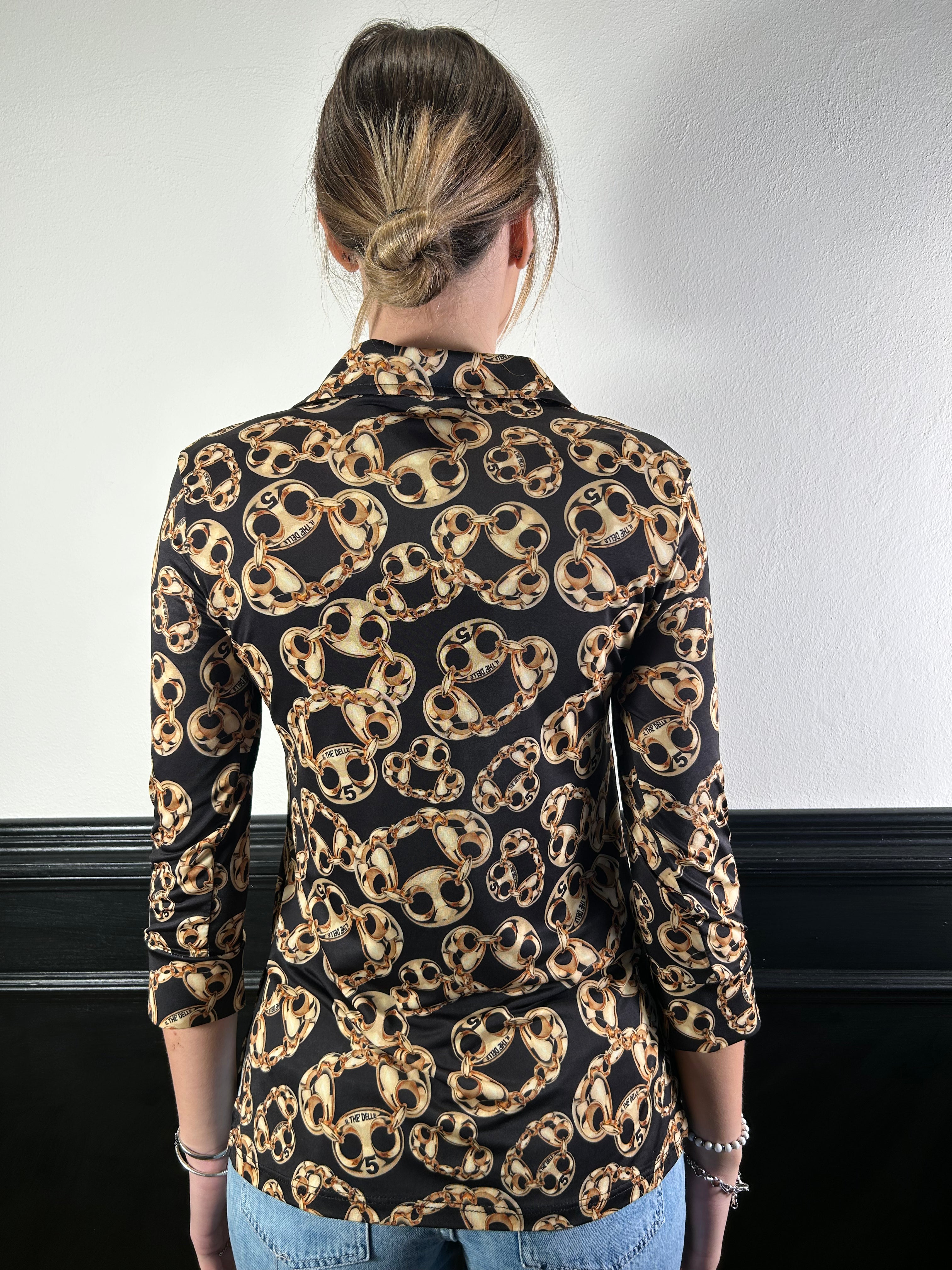 Camicia slim fantasia catene