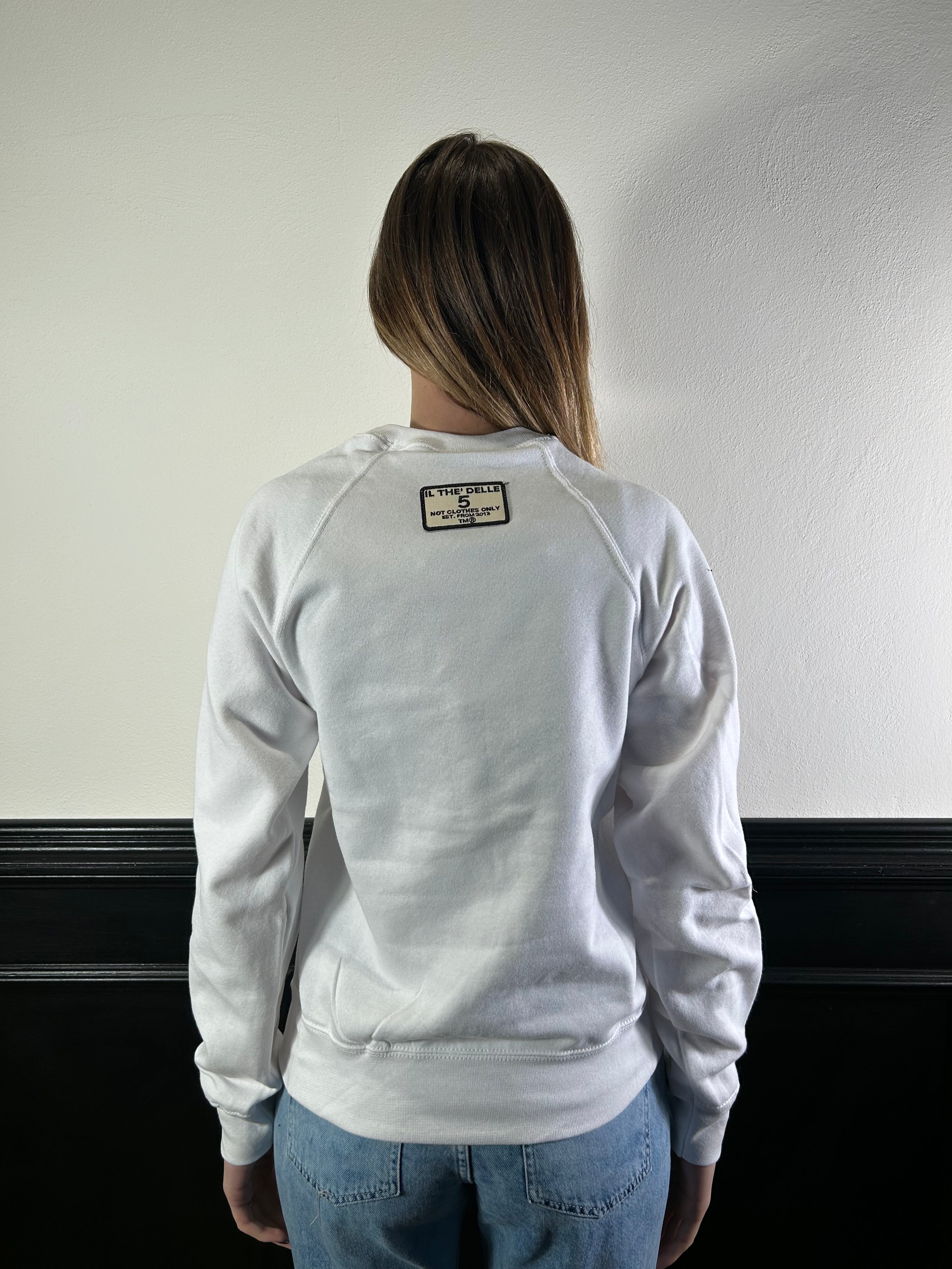 Felpa bianca stampa cuore