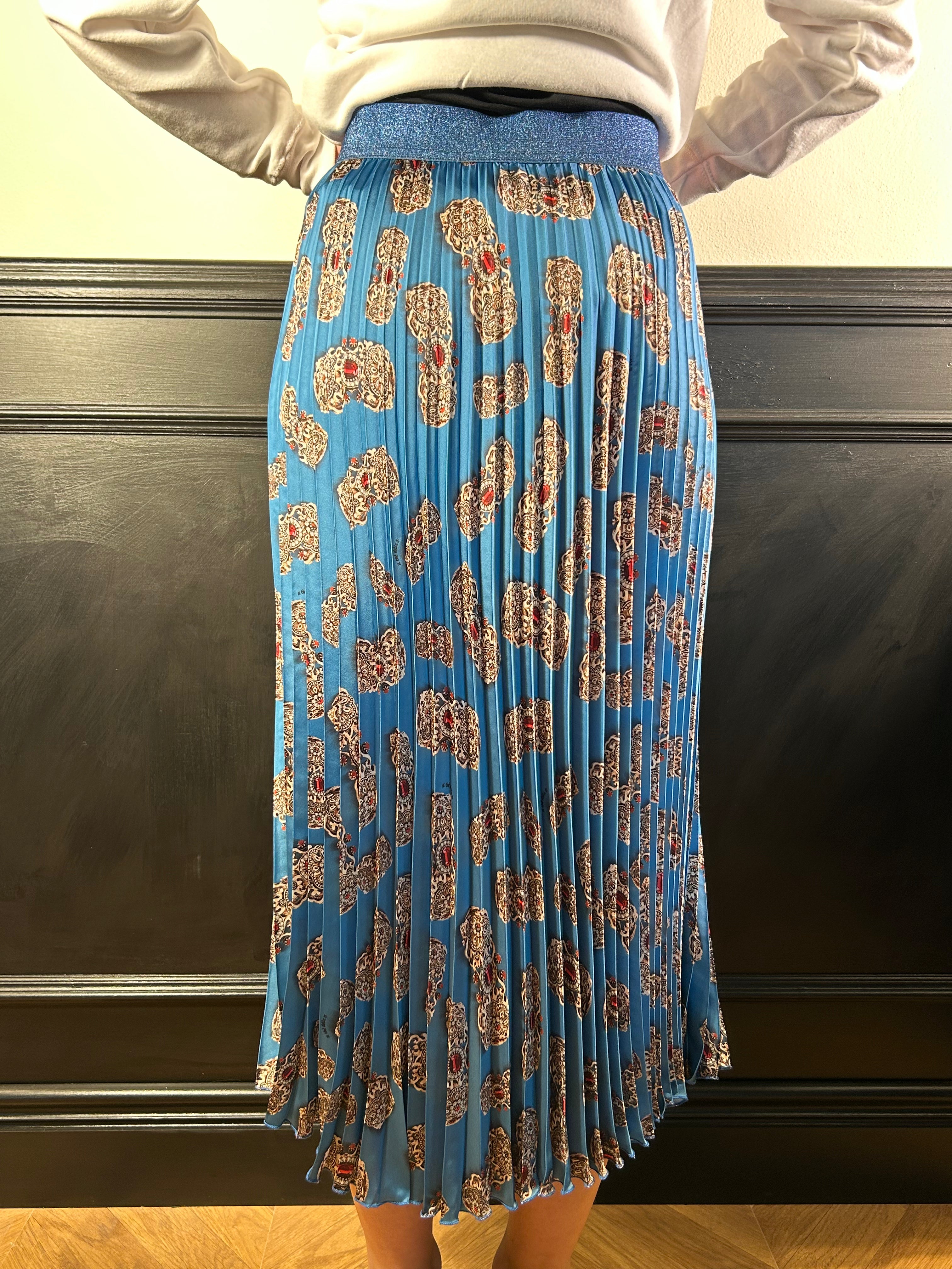 Gonna longuette plisse fantasia bracciali