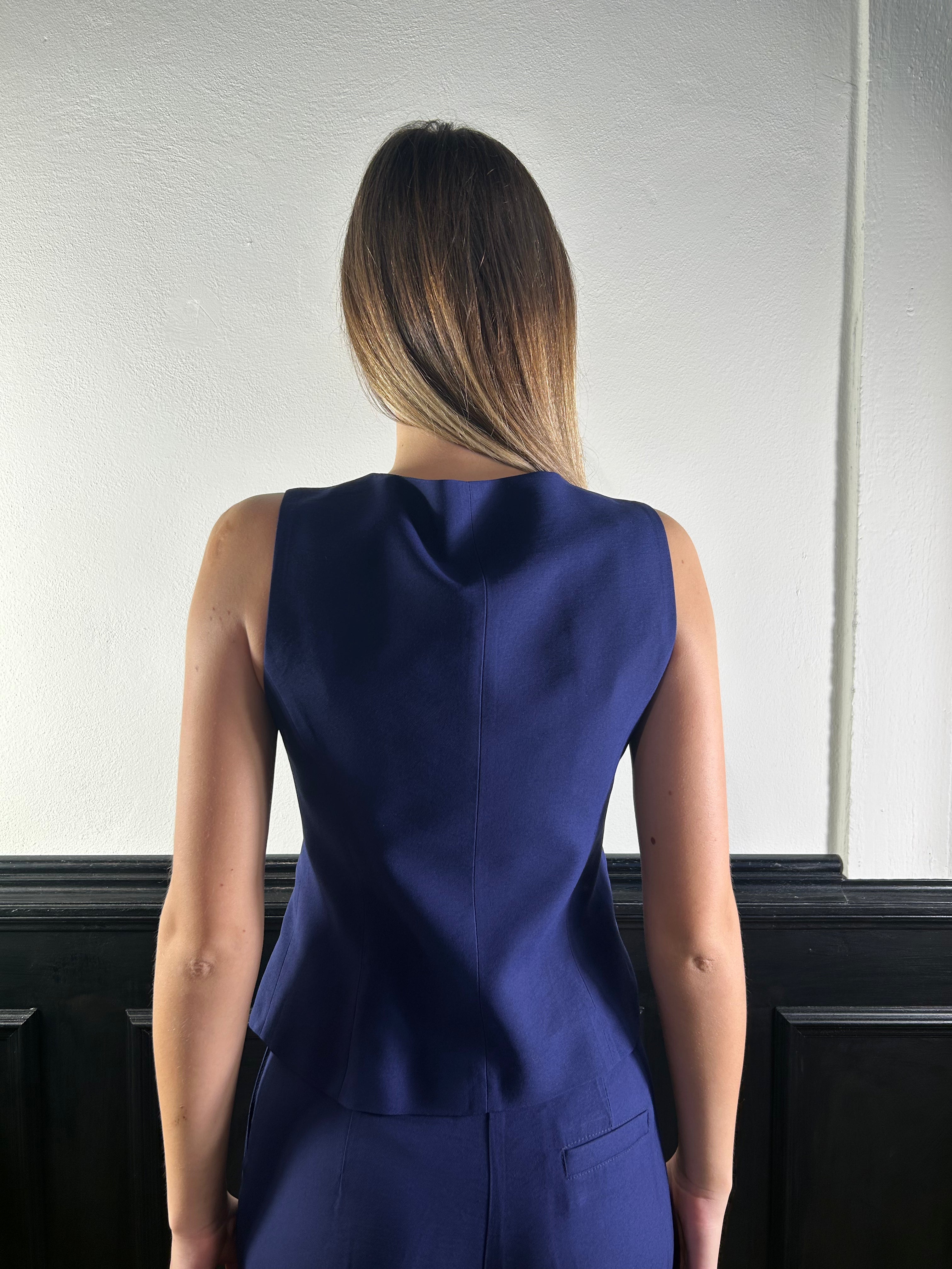 Completo gilet e pantalone blu