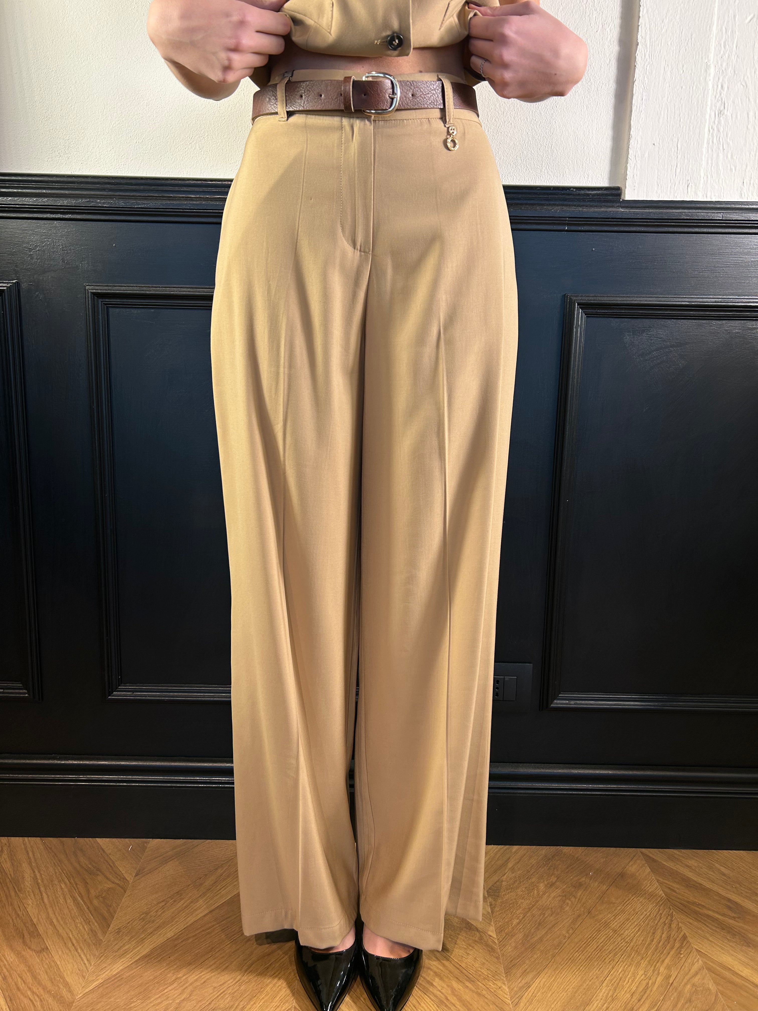 Pantalone Preziosa palazzo con cintura