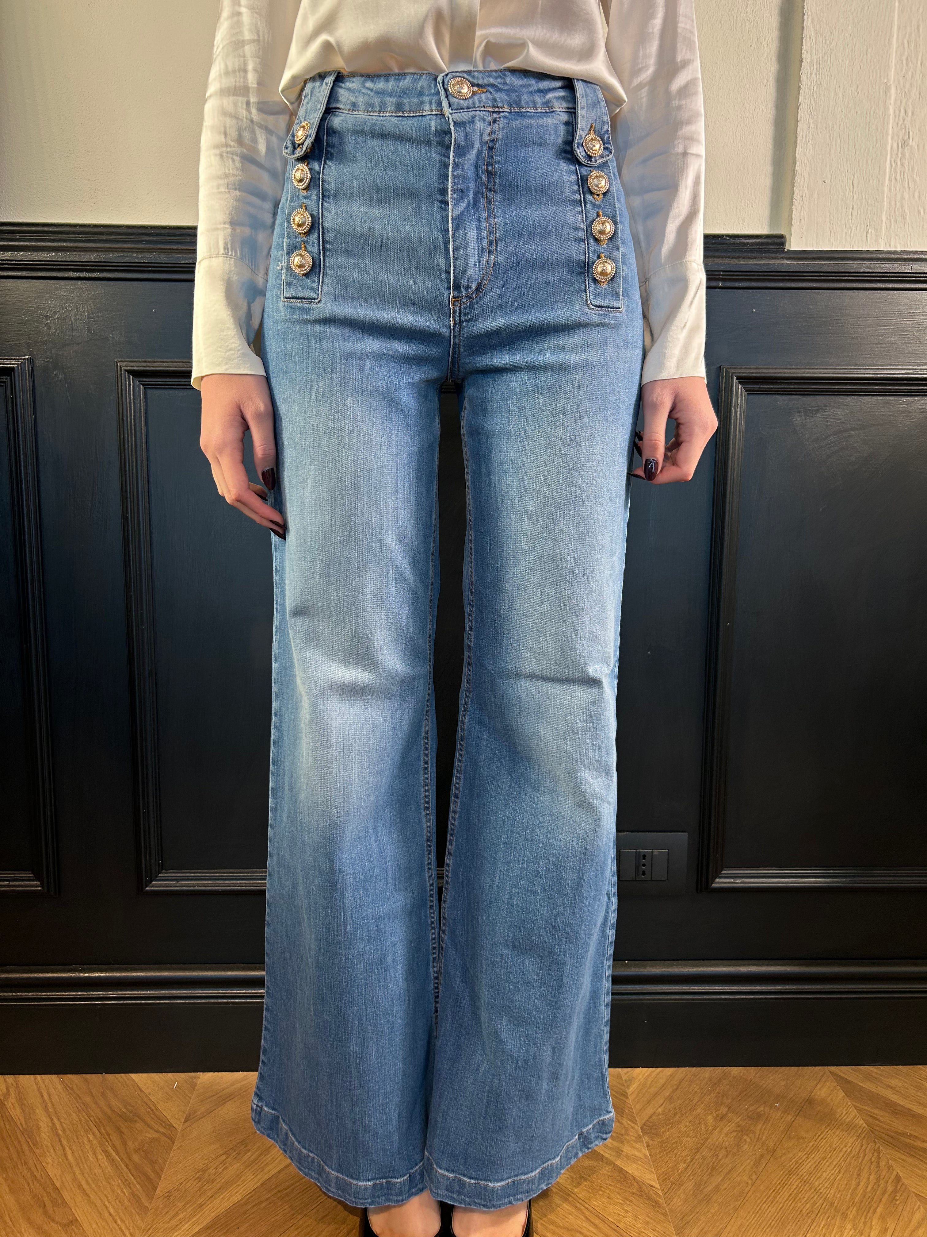 Jeans Palencia_B palazzo con bottoni oro