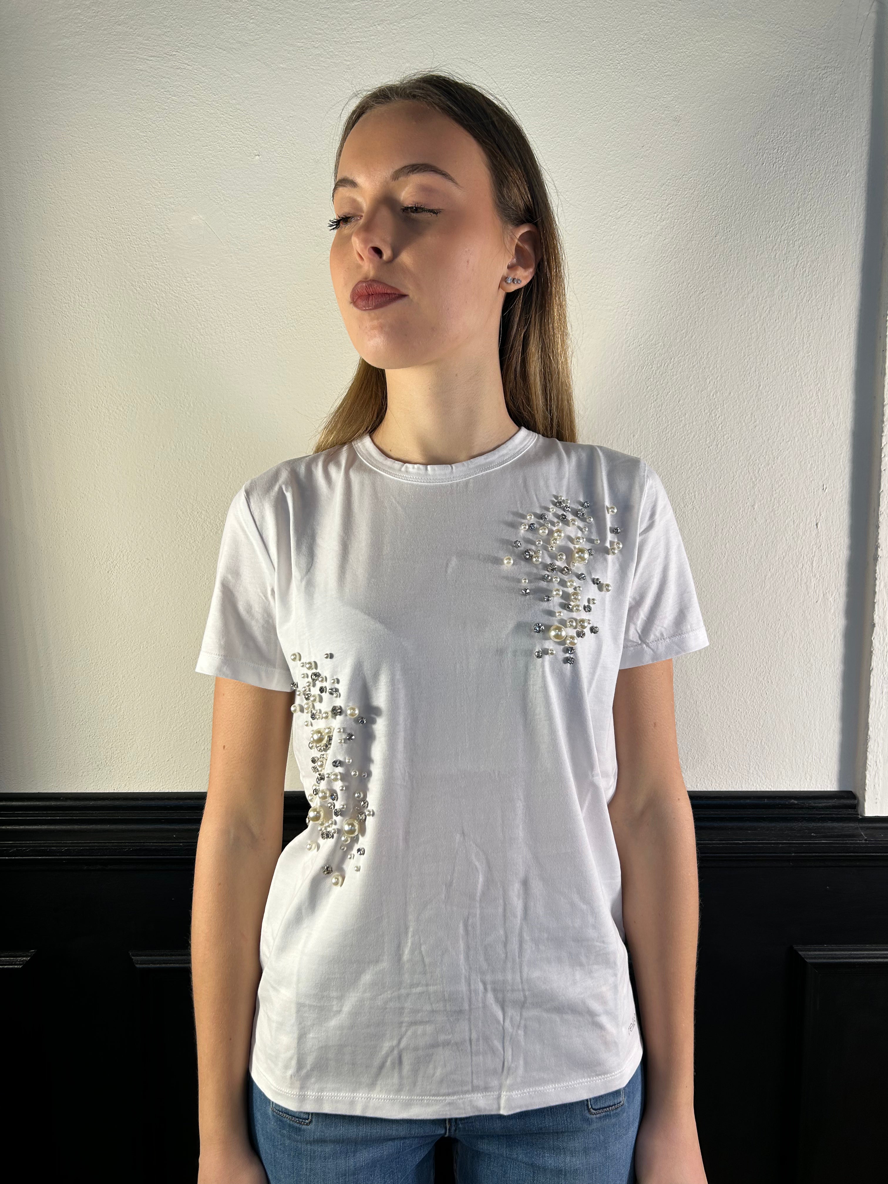 T-shirt Angelyna con applicazioni e fiocco sul retro