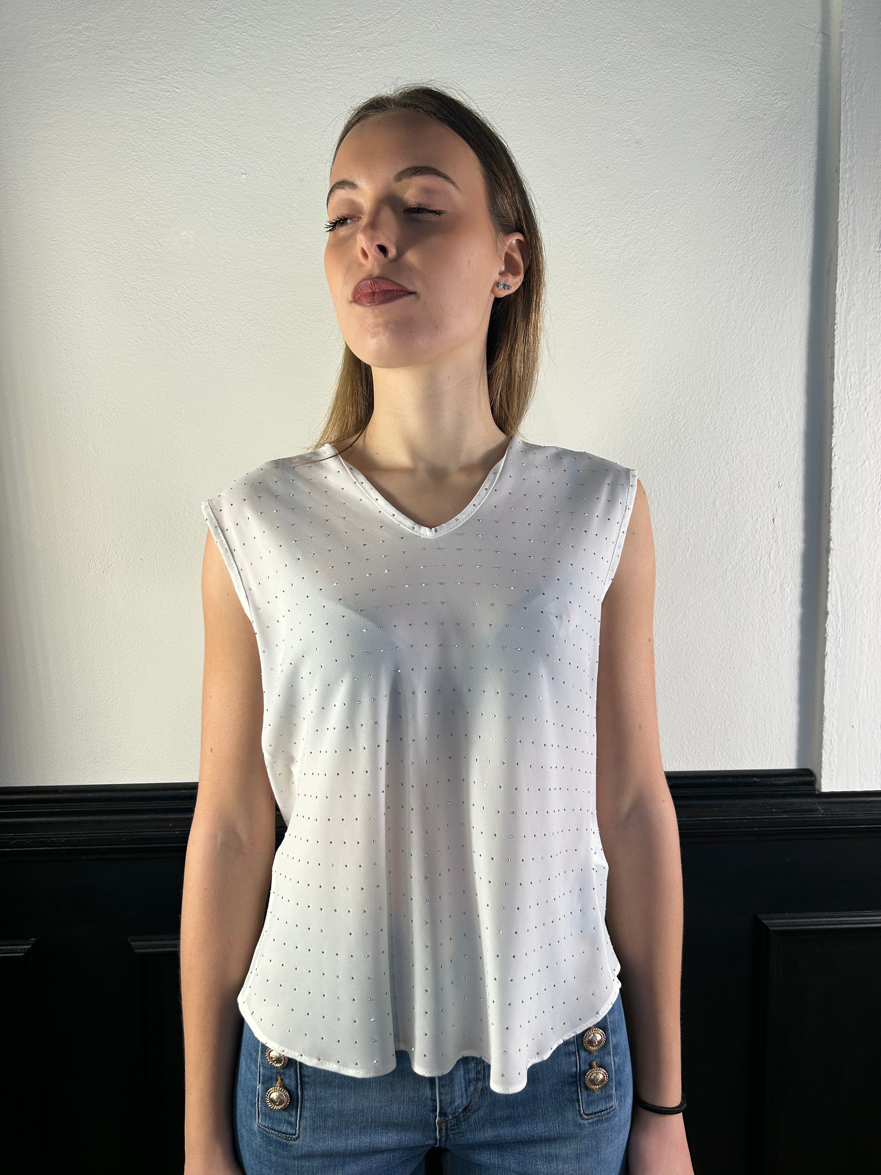 Blusa LAVOLPE scollo a V con strass