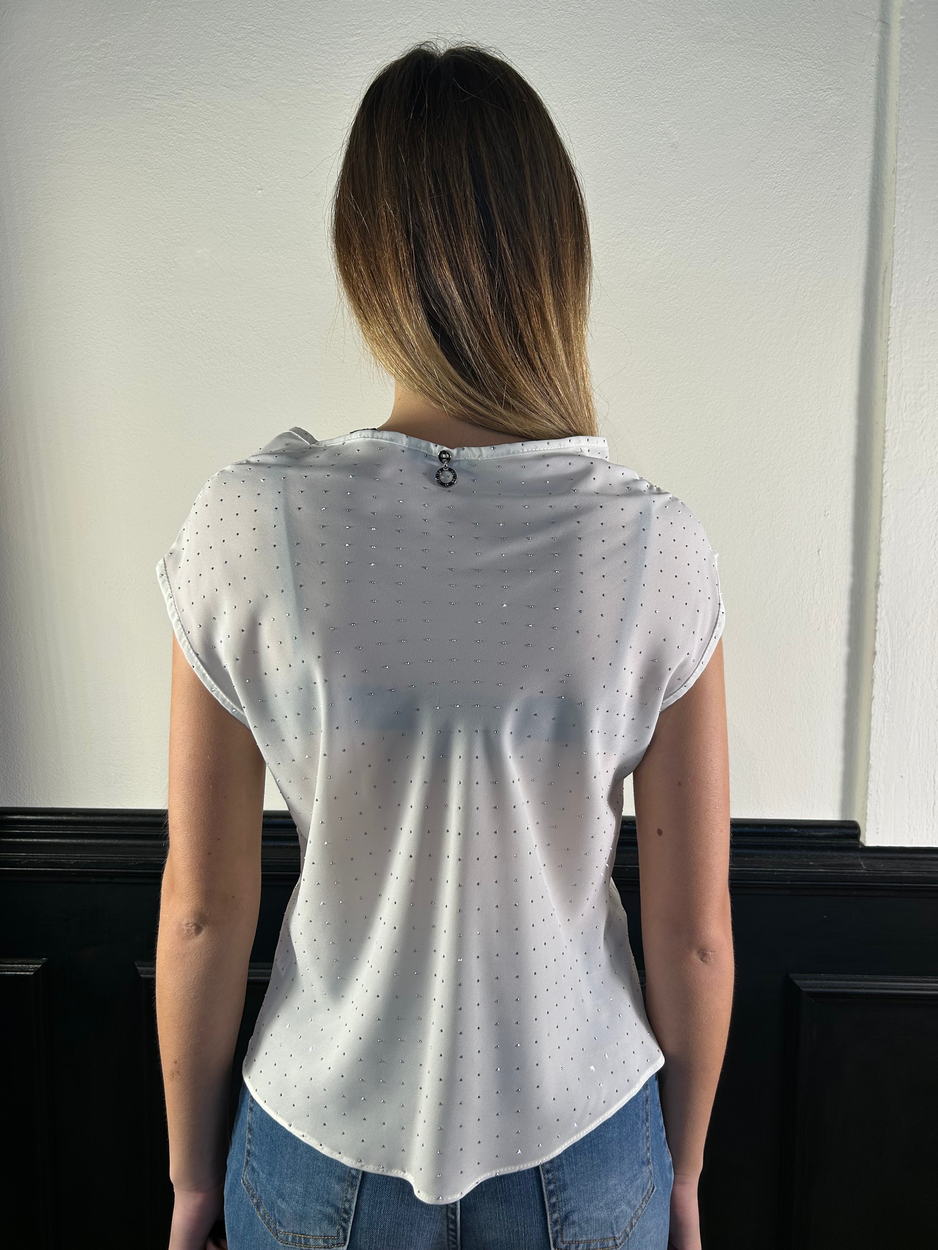 Blusa LAVOLPE scollo a V con strass