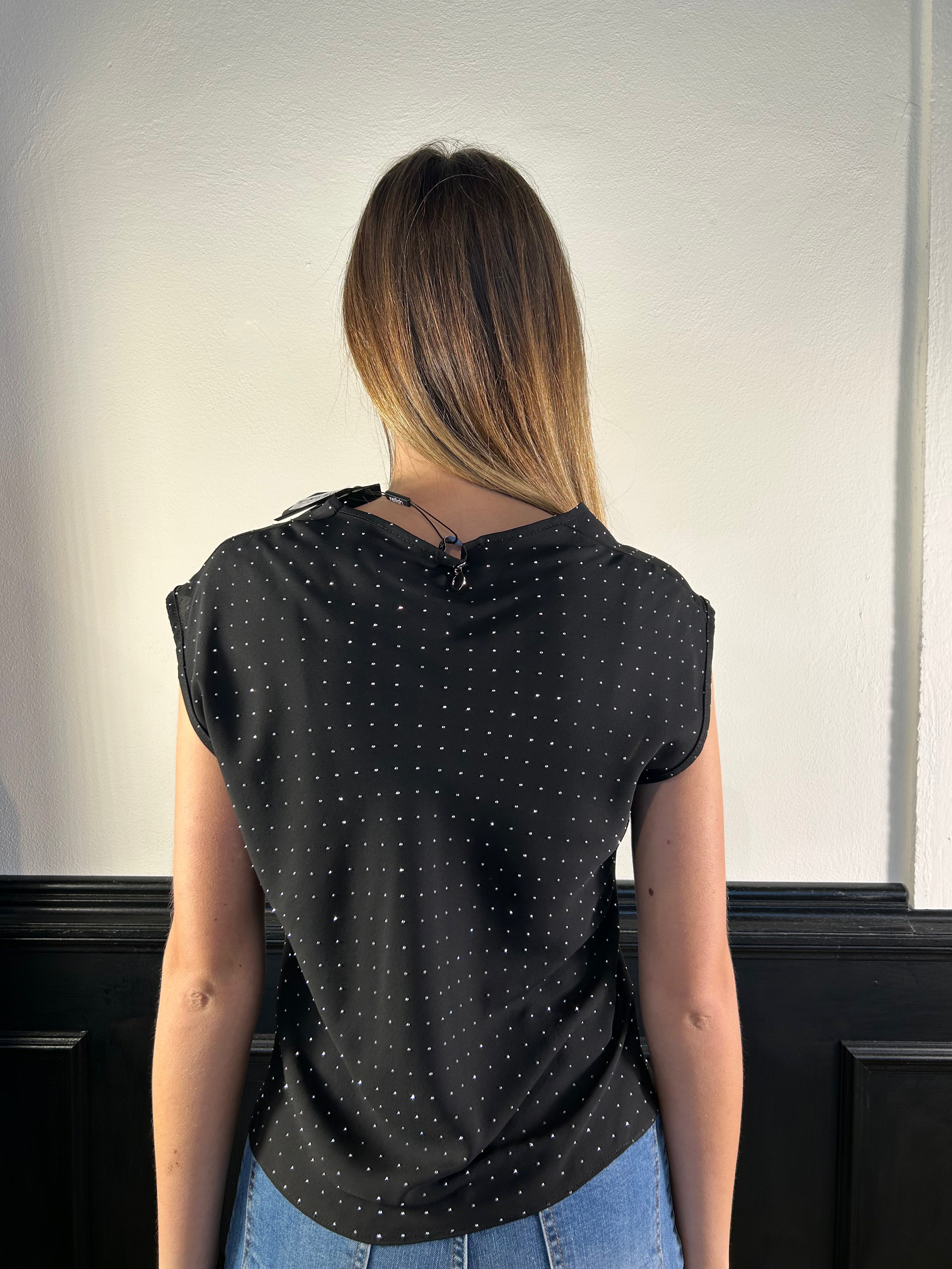 Blusa LAVOLPE scollo a V con strass