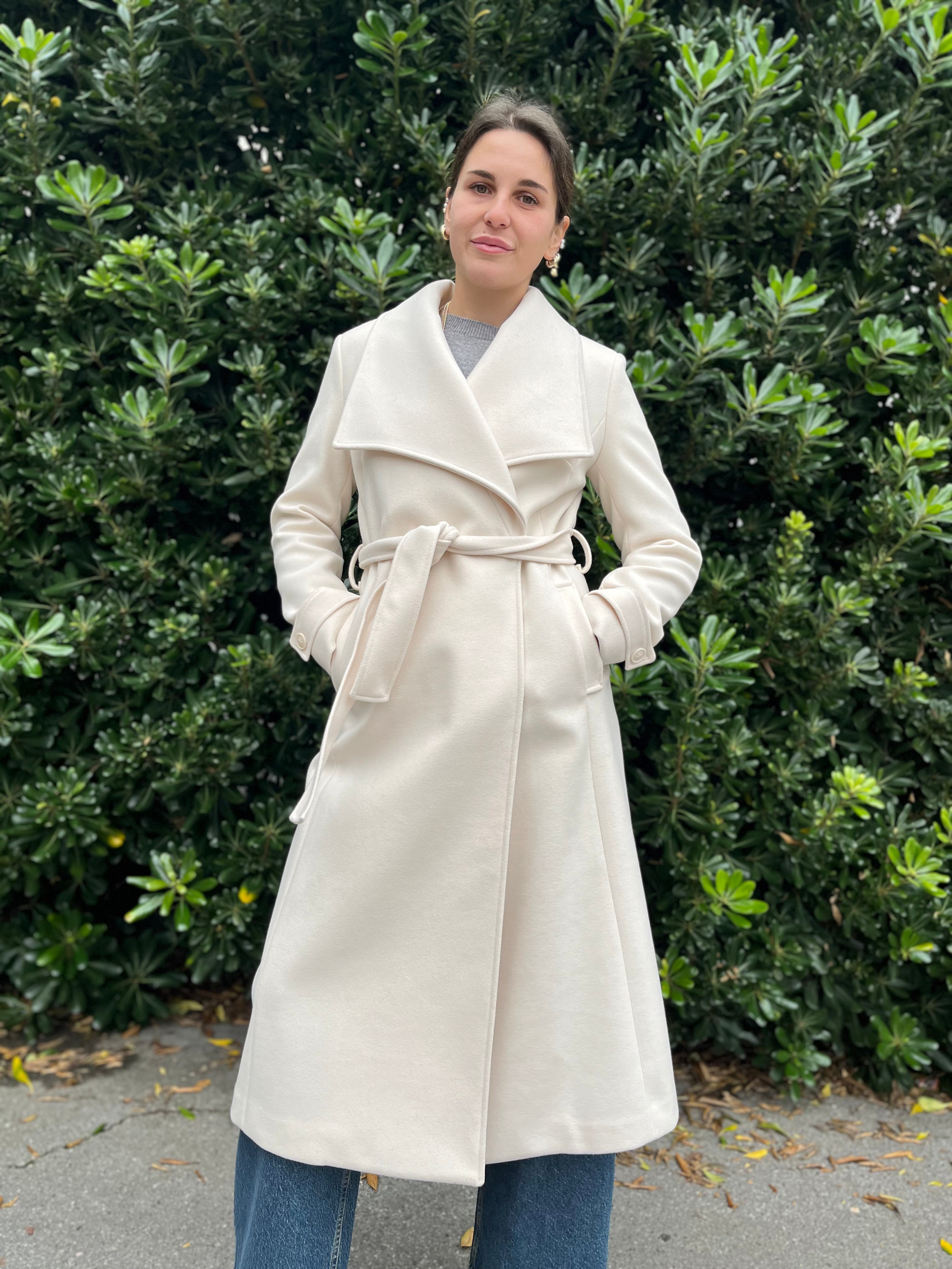 Cappotto Rimmo con collo ampio e cintura