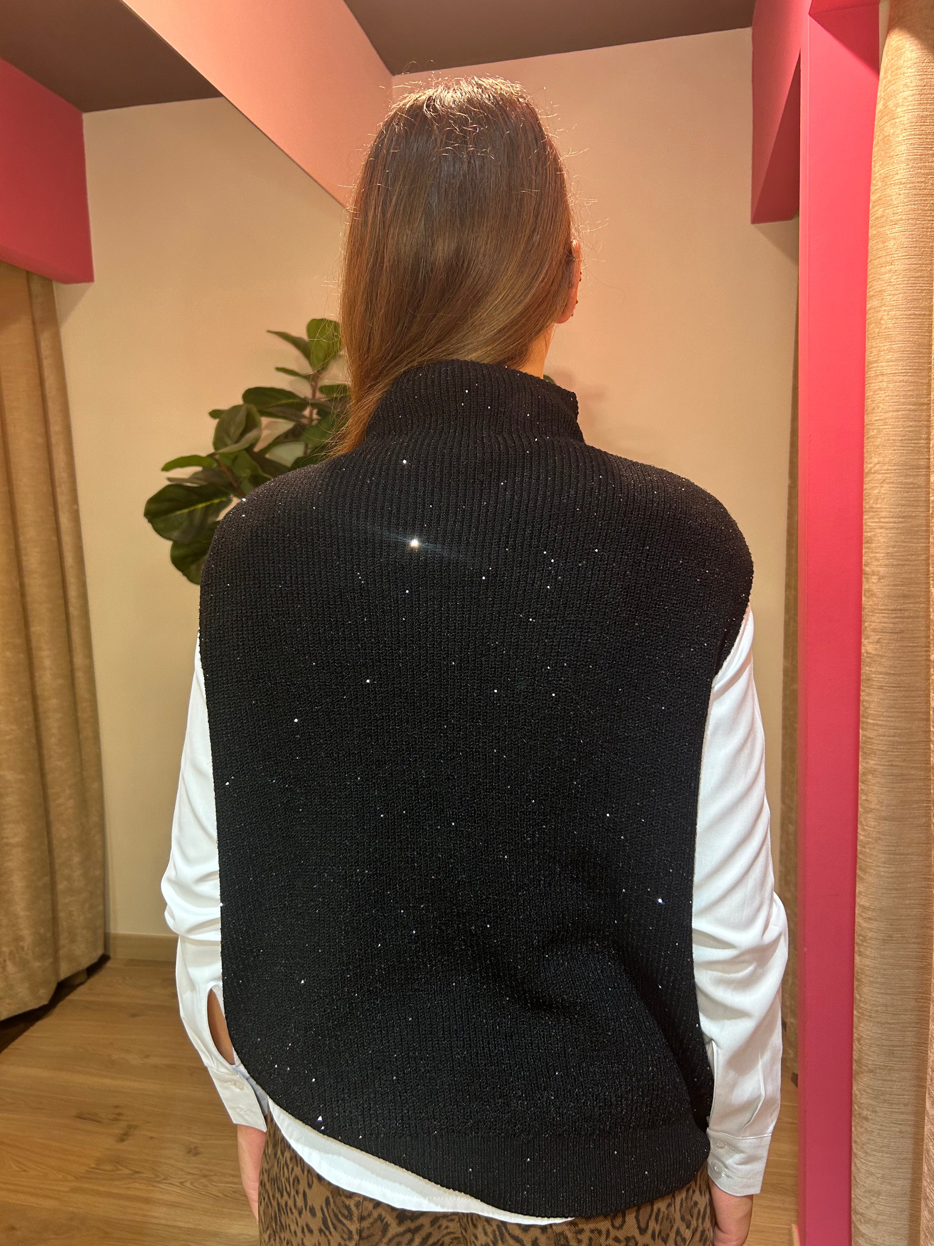 Gilet con micro paillettes