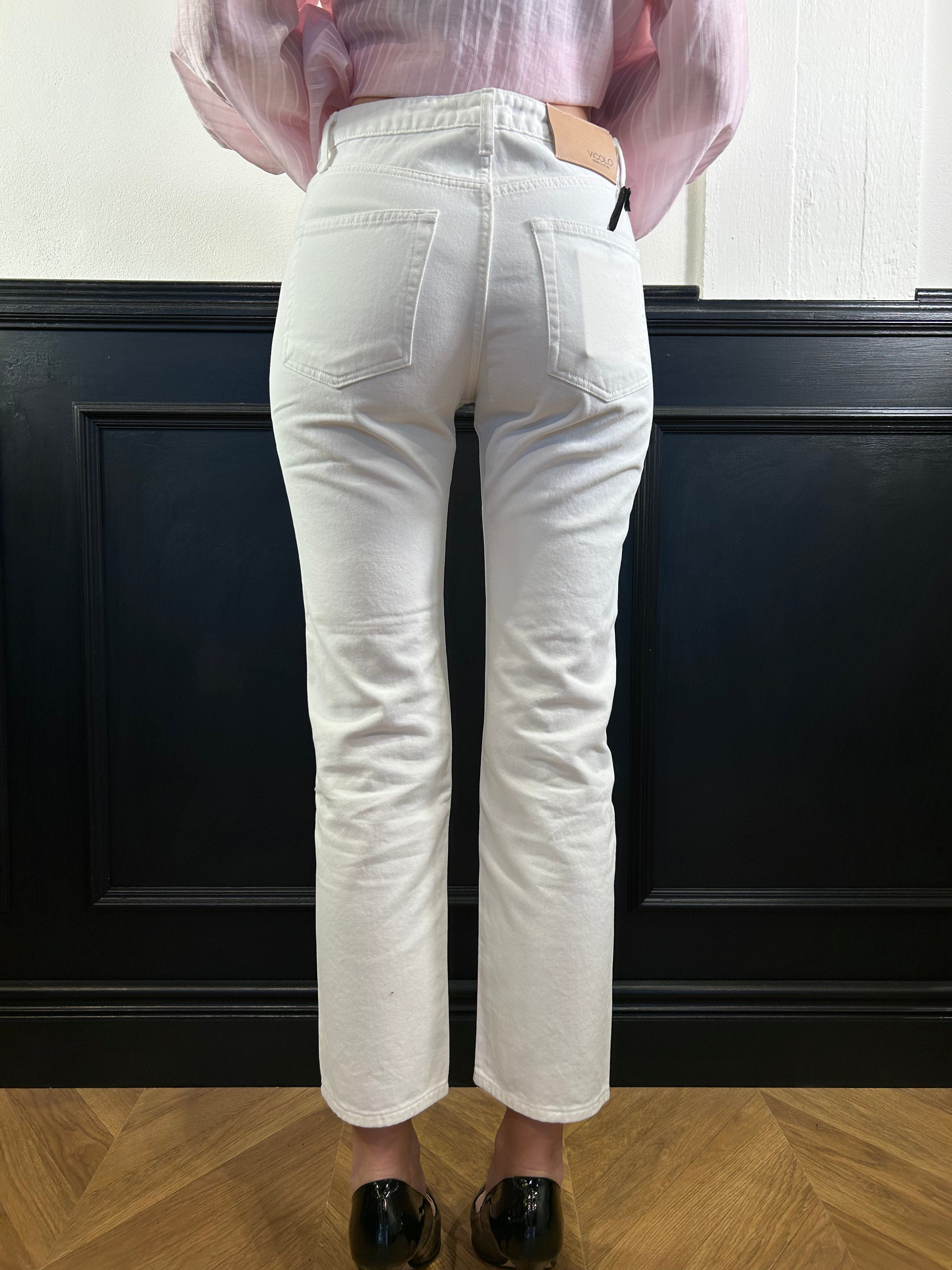 Jeans Zoe con bottoni sbagliati bianco
