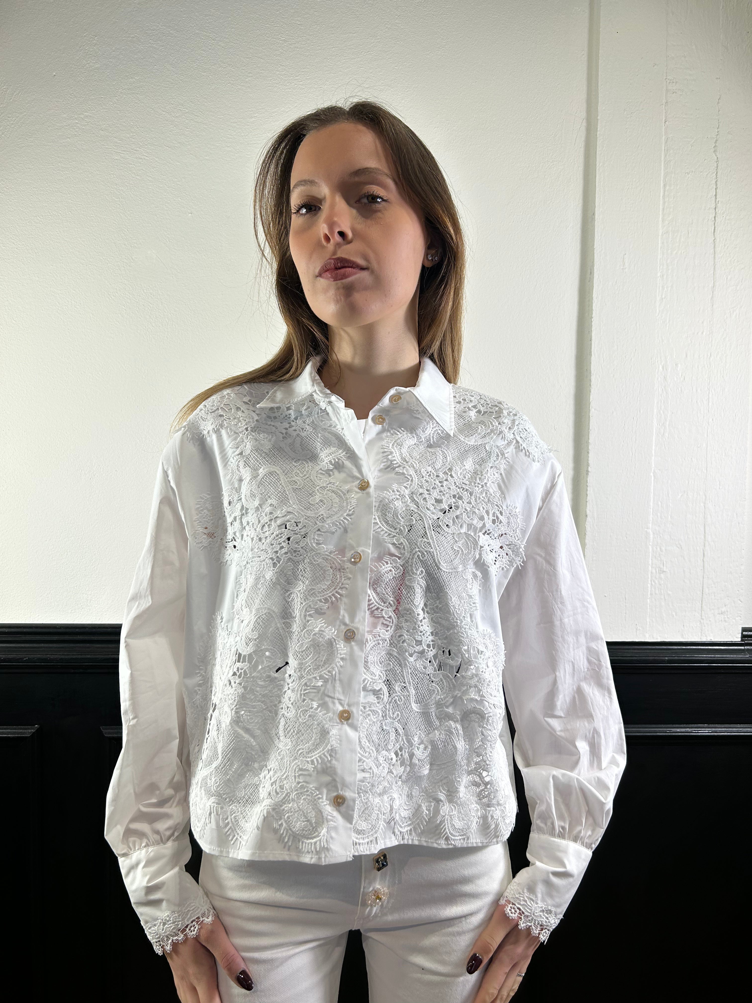 Camicia con dettaglio pizzo
