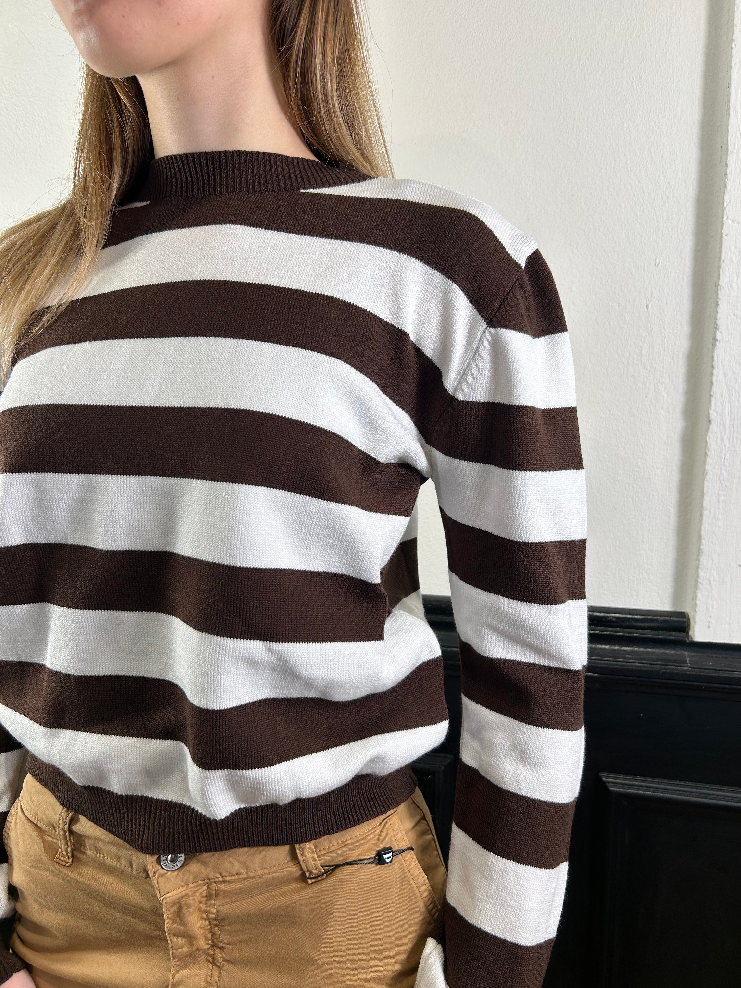Pull righe marrone/bianco