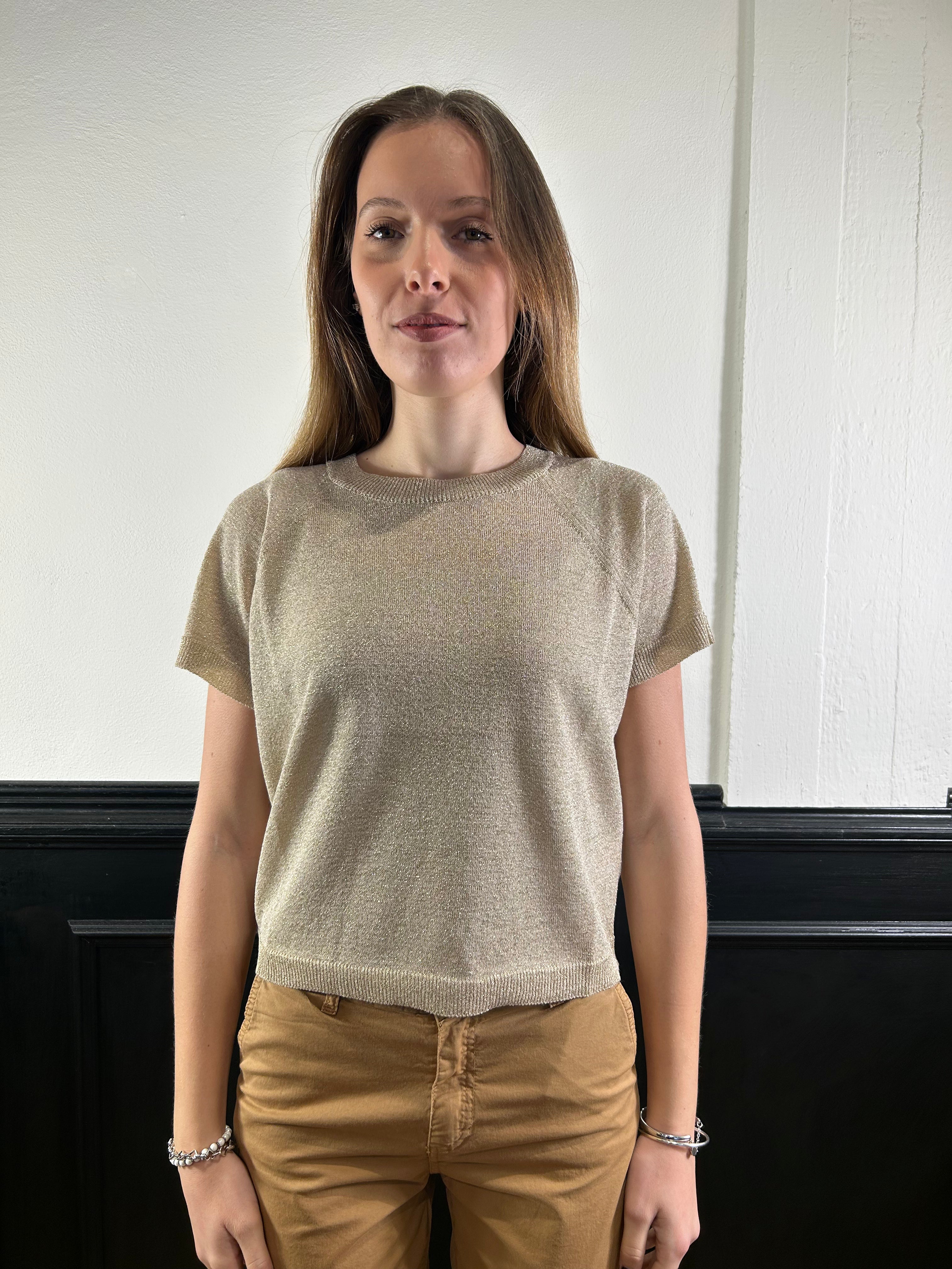 Maglia mezza manica lurex