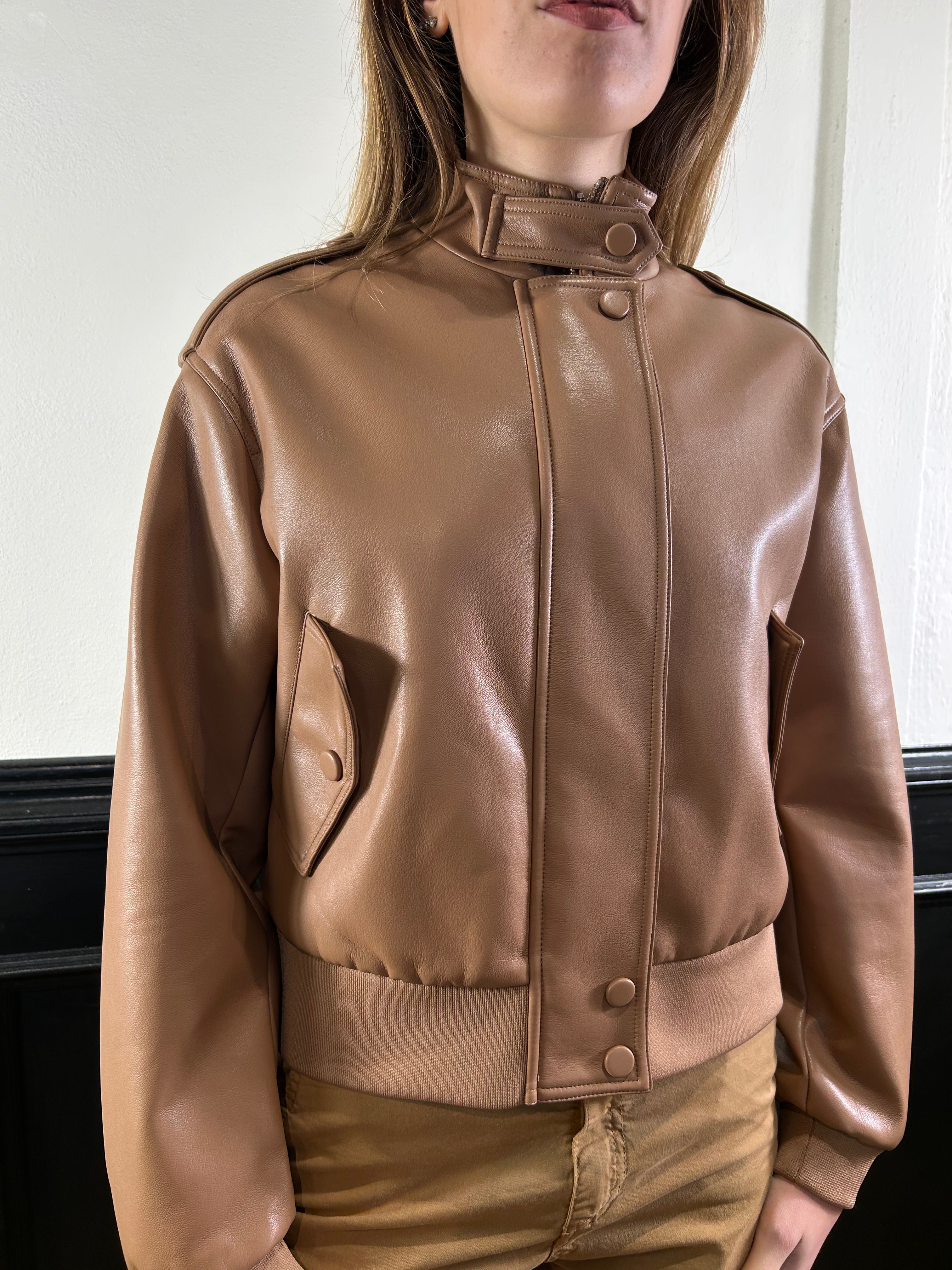 Giubbino bomber in ecopelle