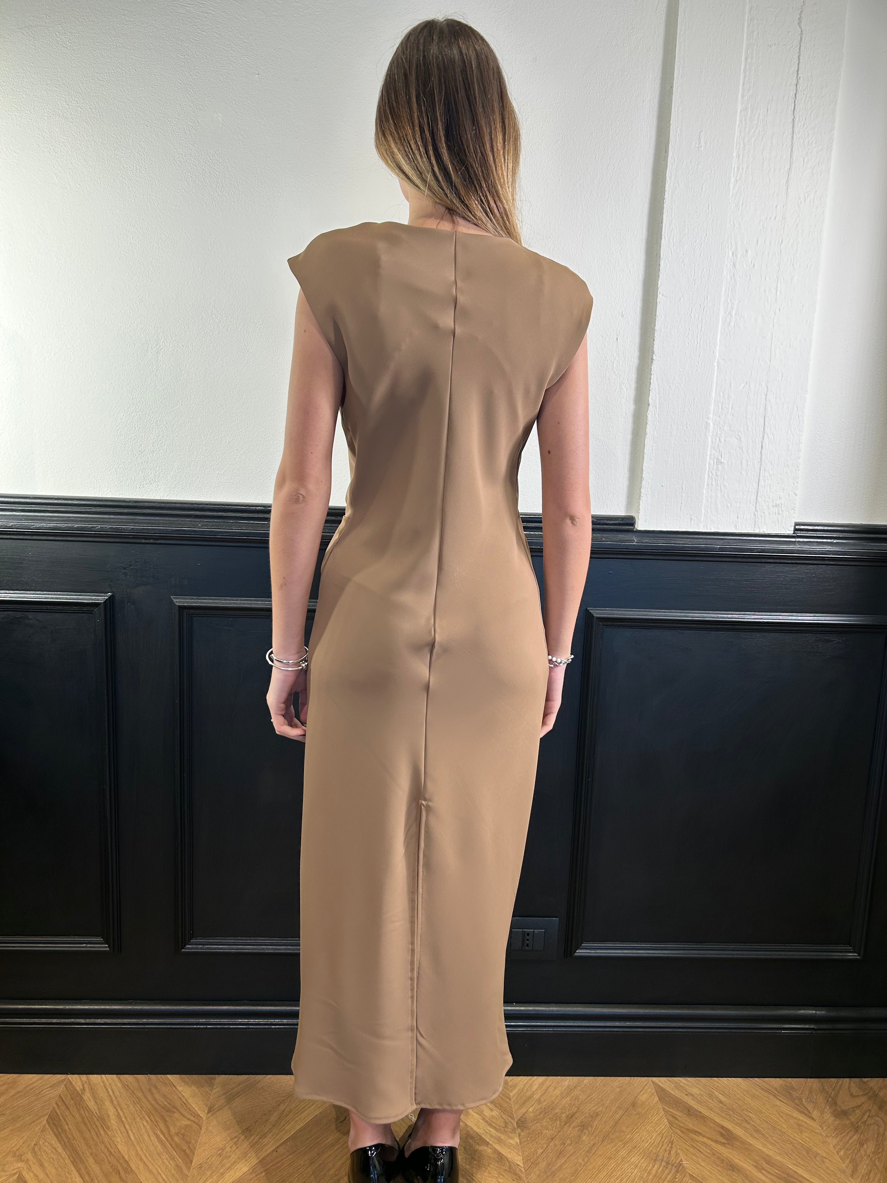 Abito midi dettaglio nodo caramel