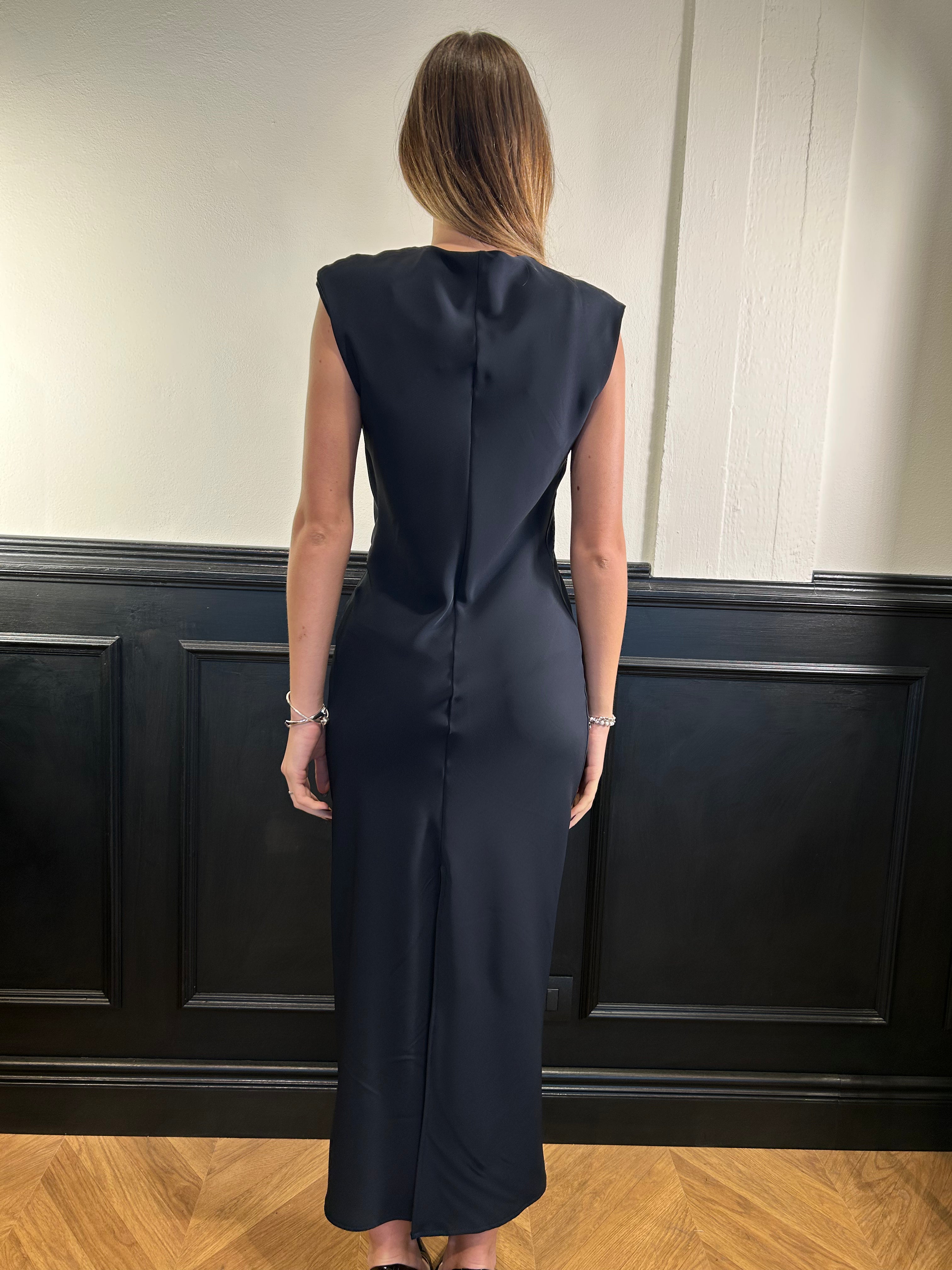 Abito midi dettaglio nodo nero