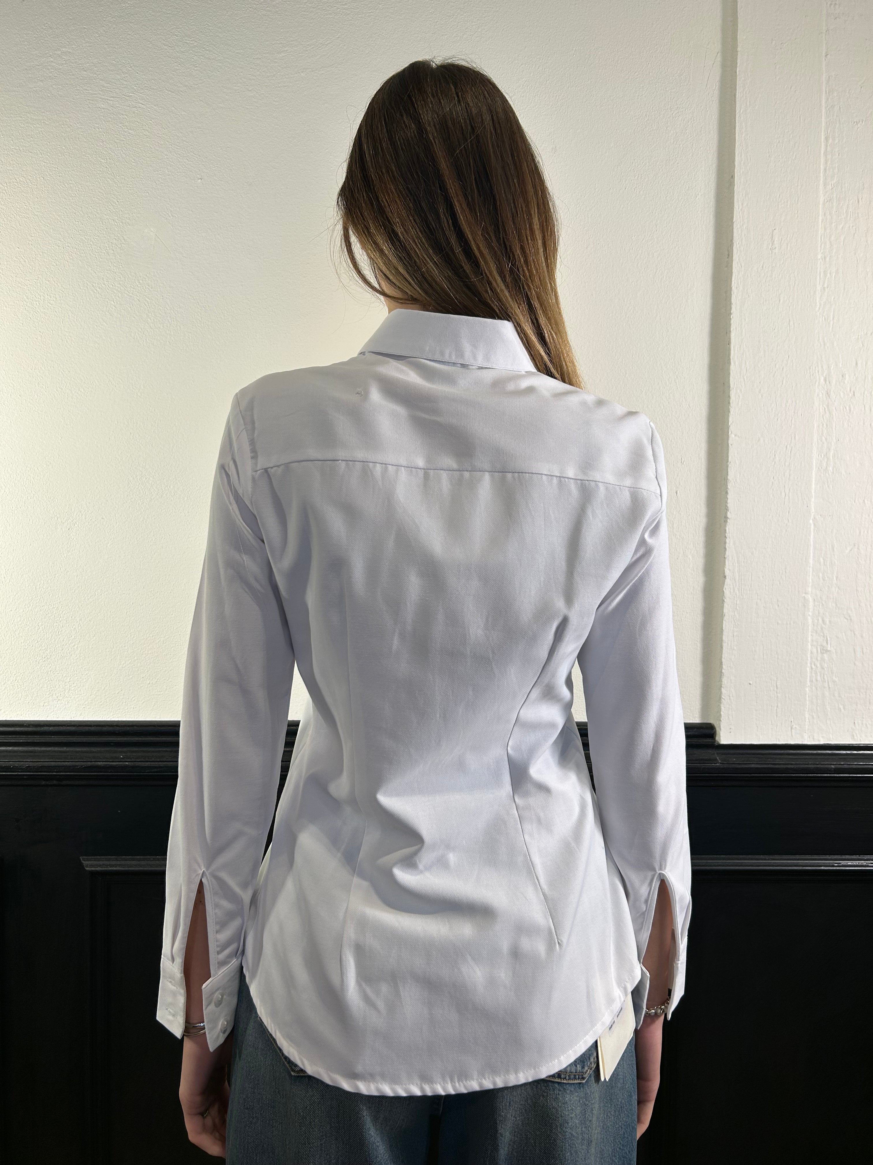Camicia bianca classica slim in cotone