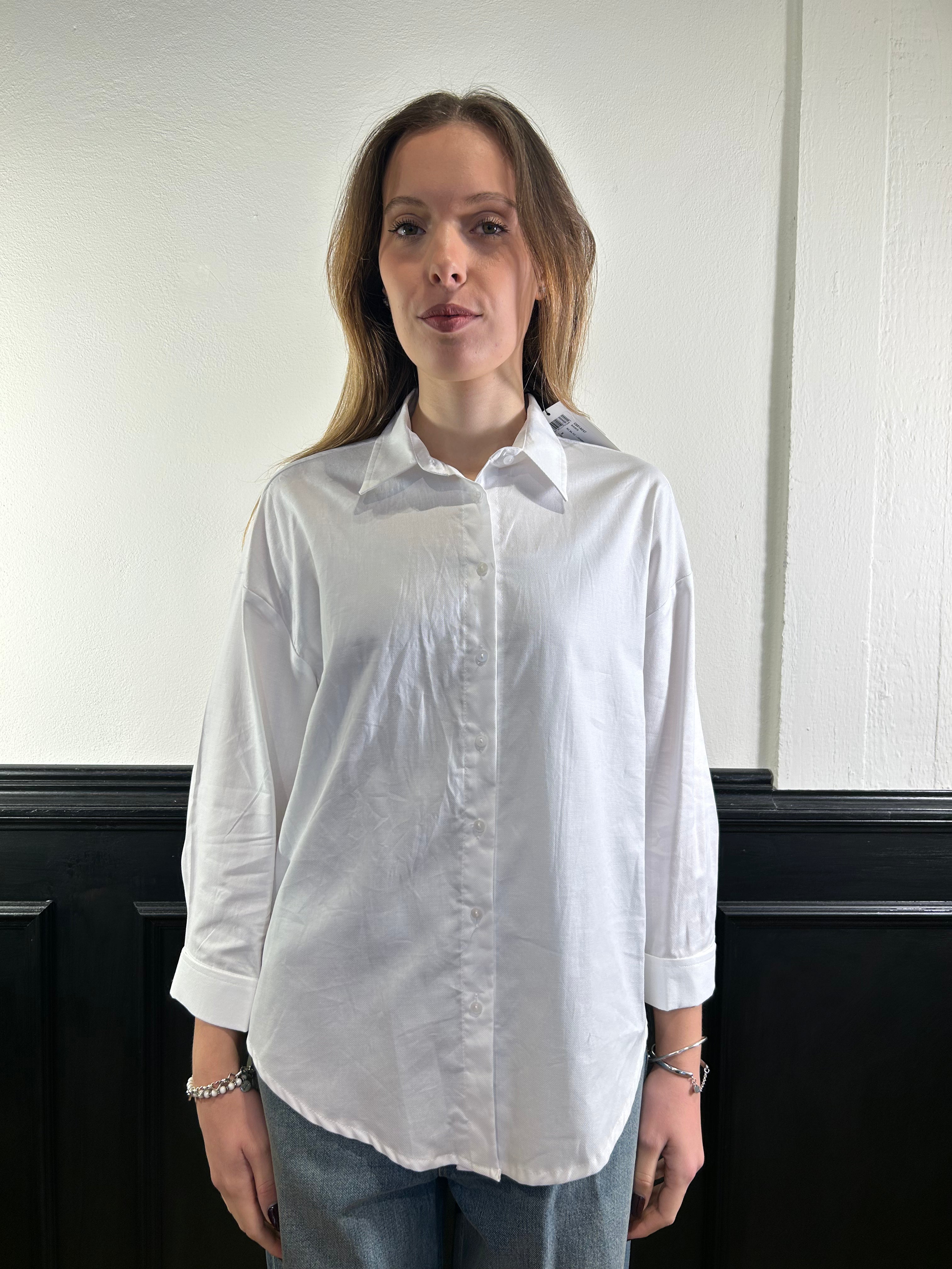 Camicia bianca over in cotone