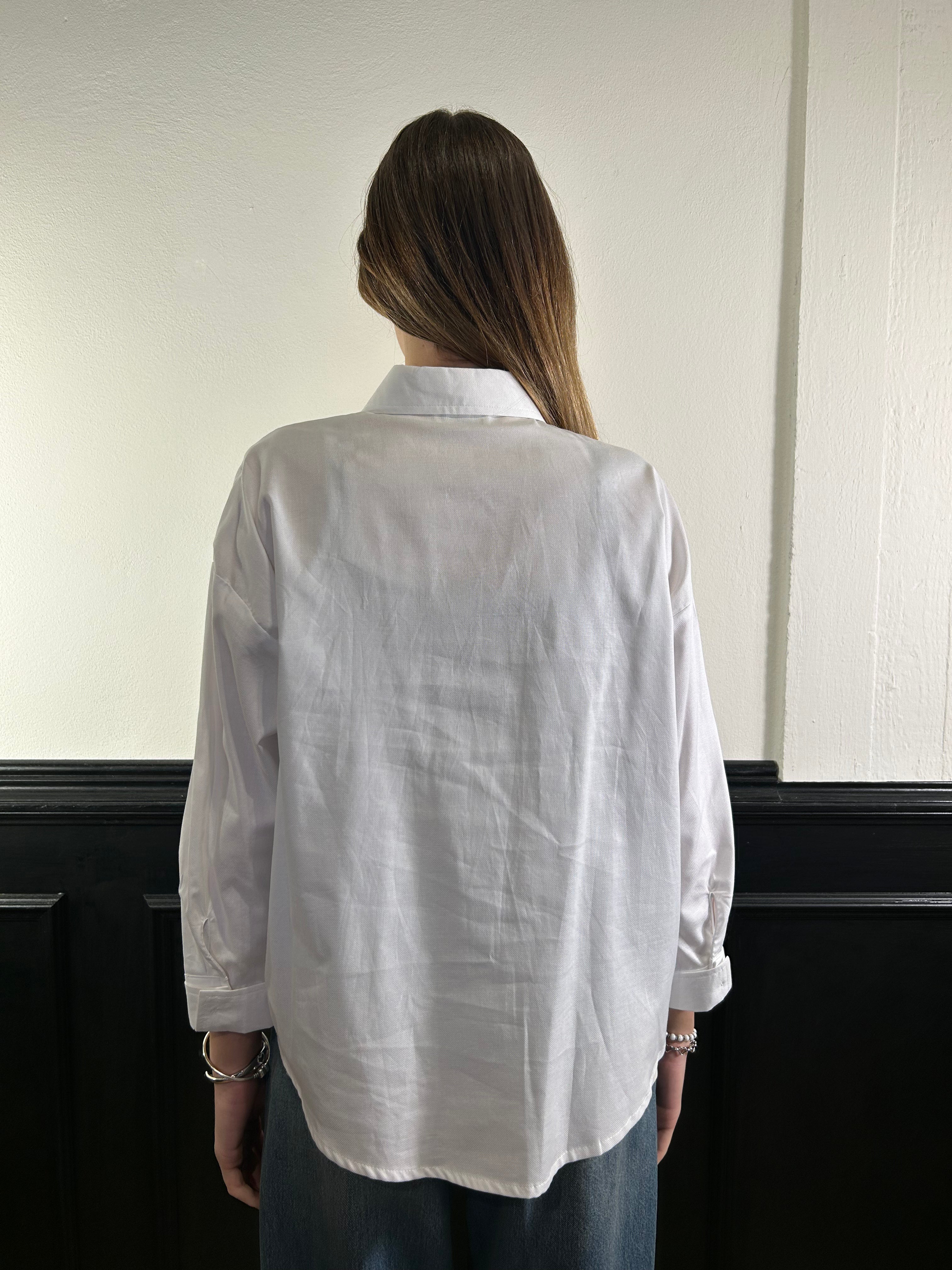 Camicia bianca over in cotone