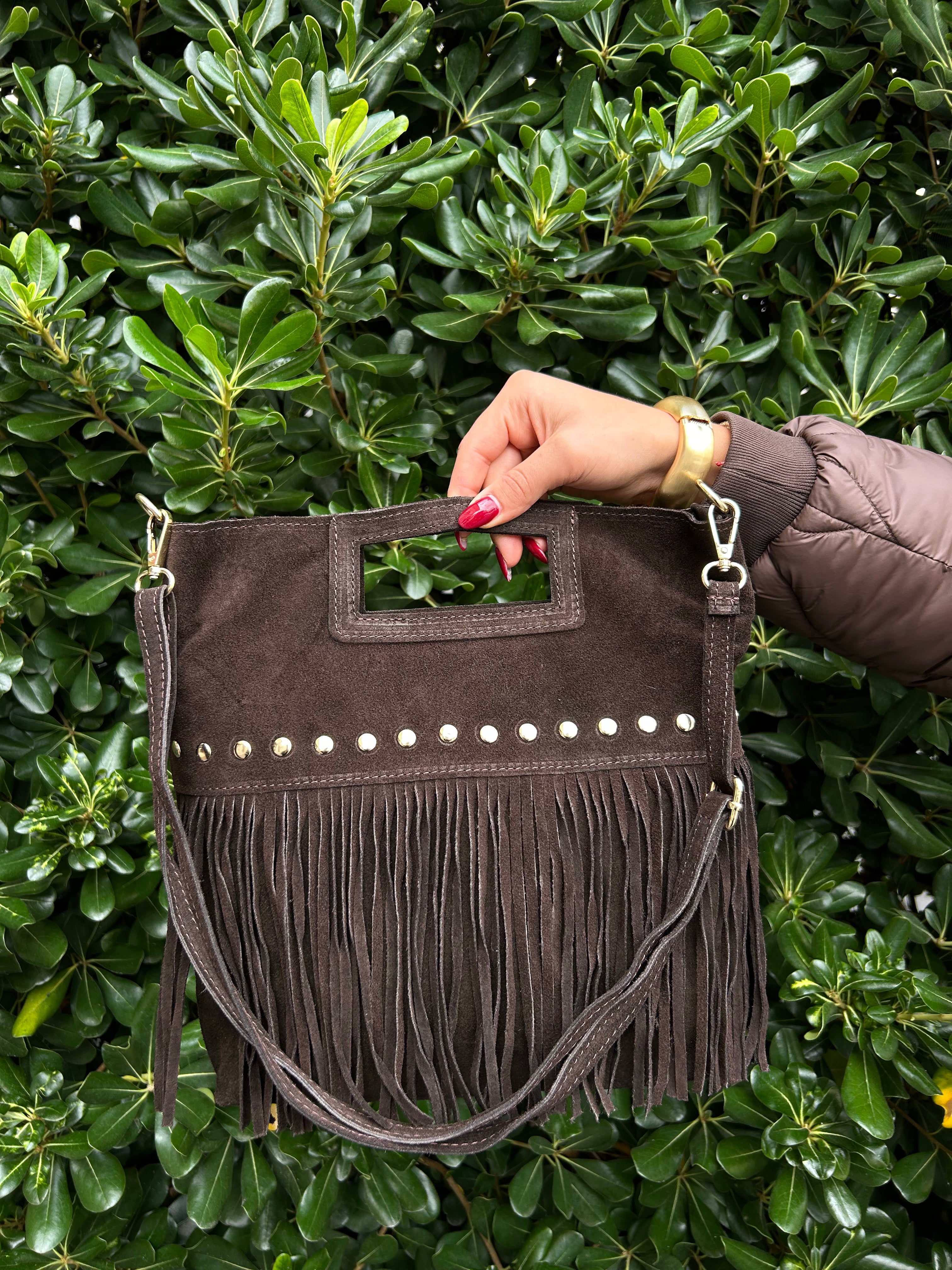 Pochette a mano con frange