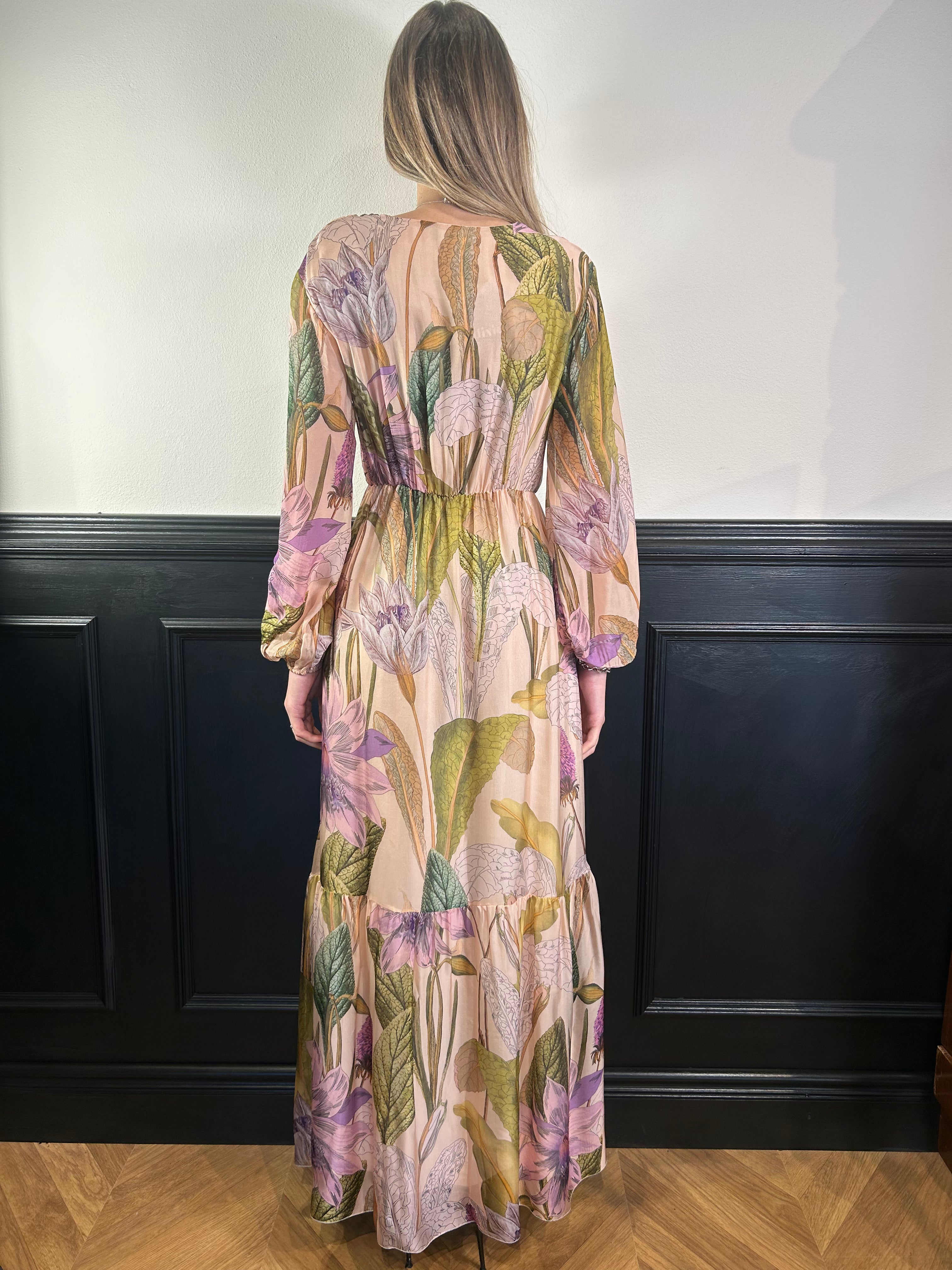 Abito lungo fantasia floreale