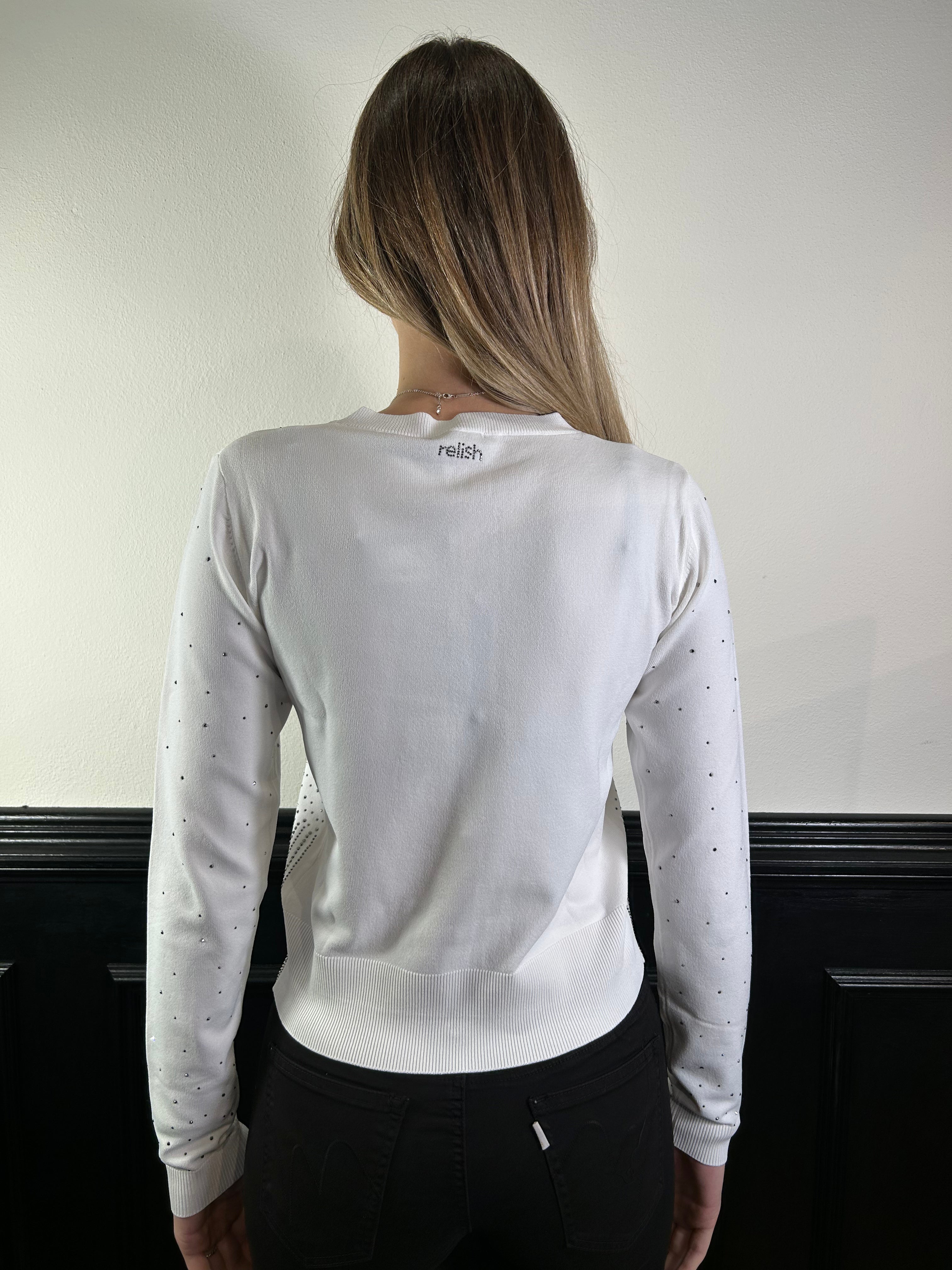 Cardigan con applicazioni strass