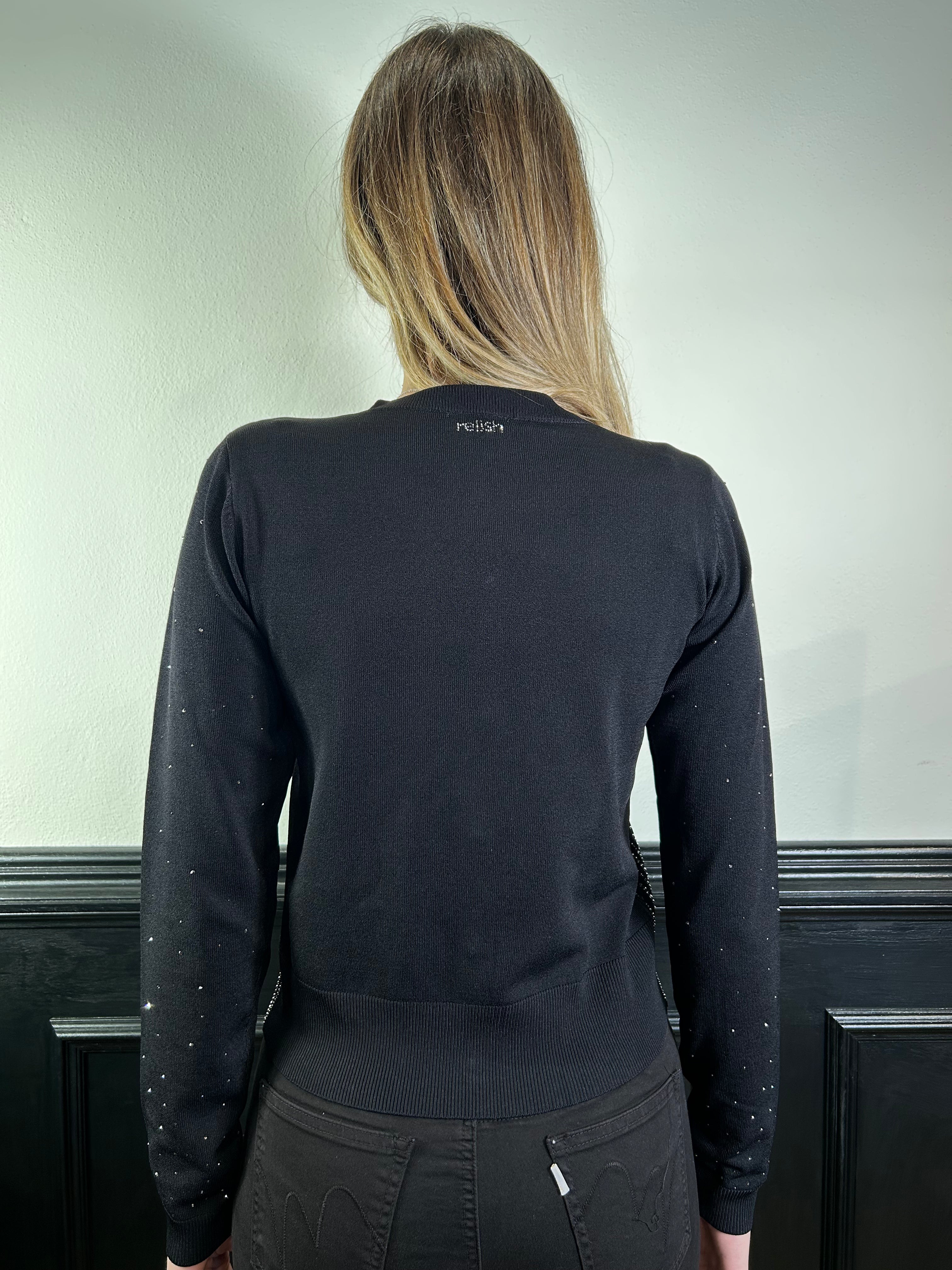 Cardigan con applicazioni strass