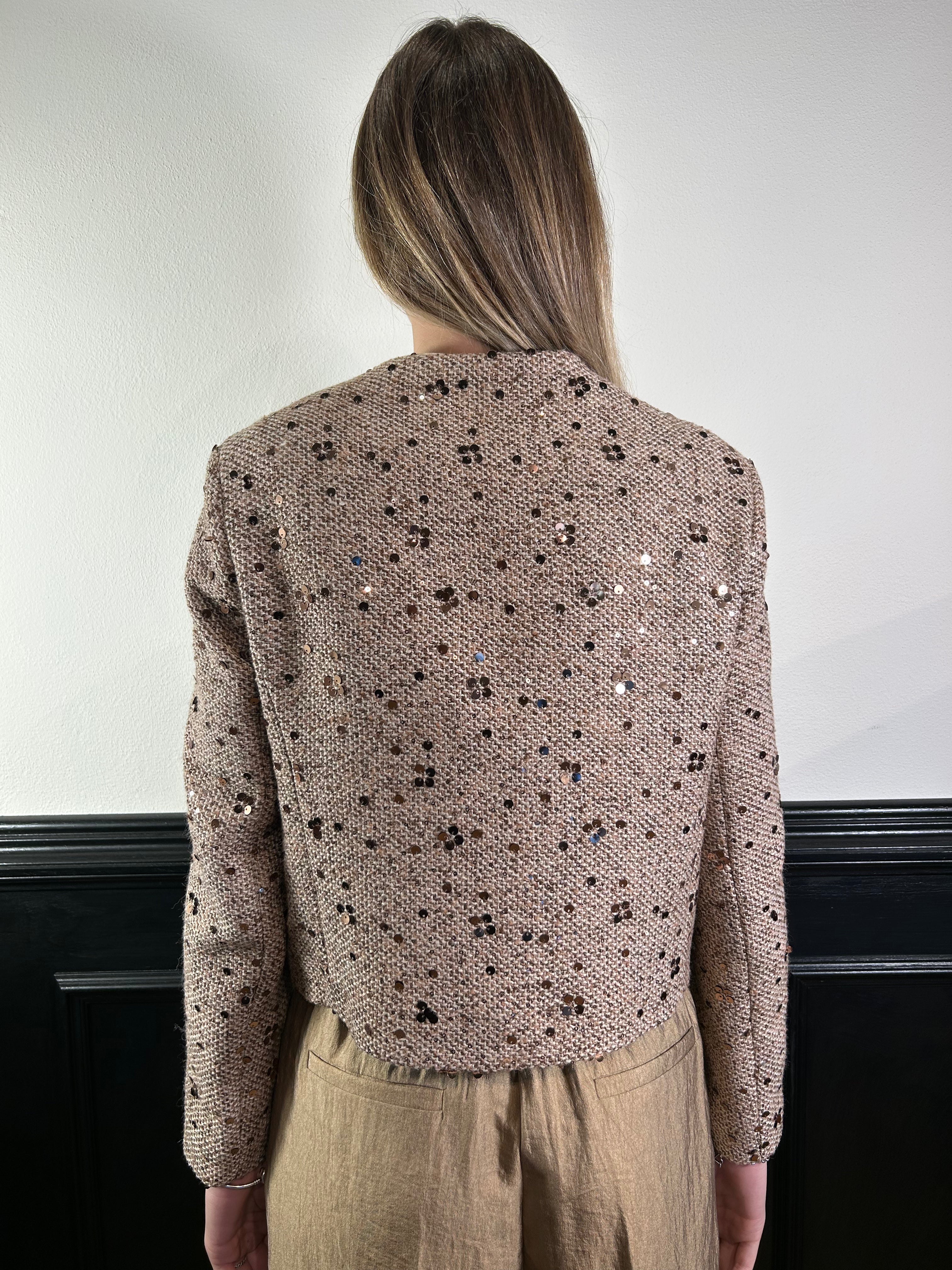 Cappotto corto con paillettes