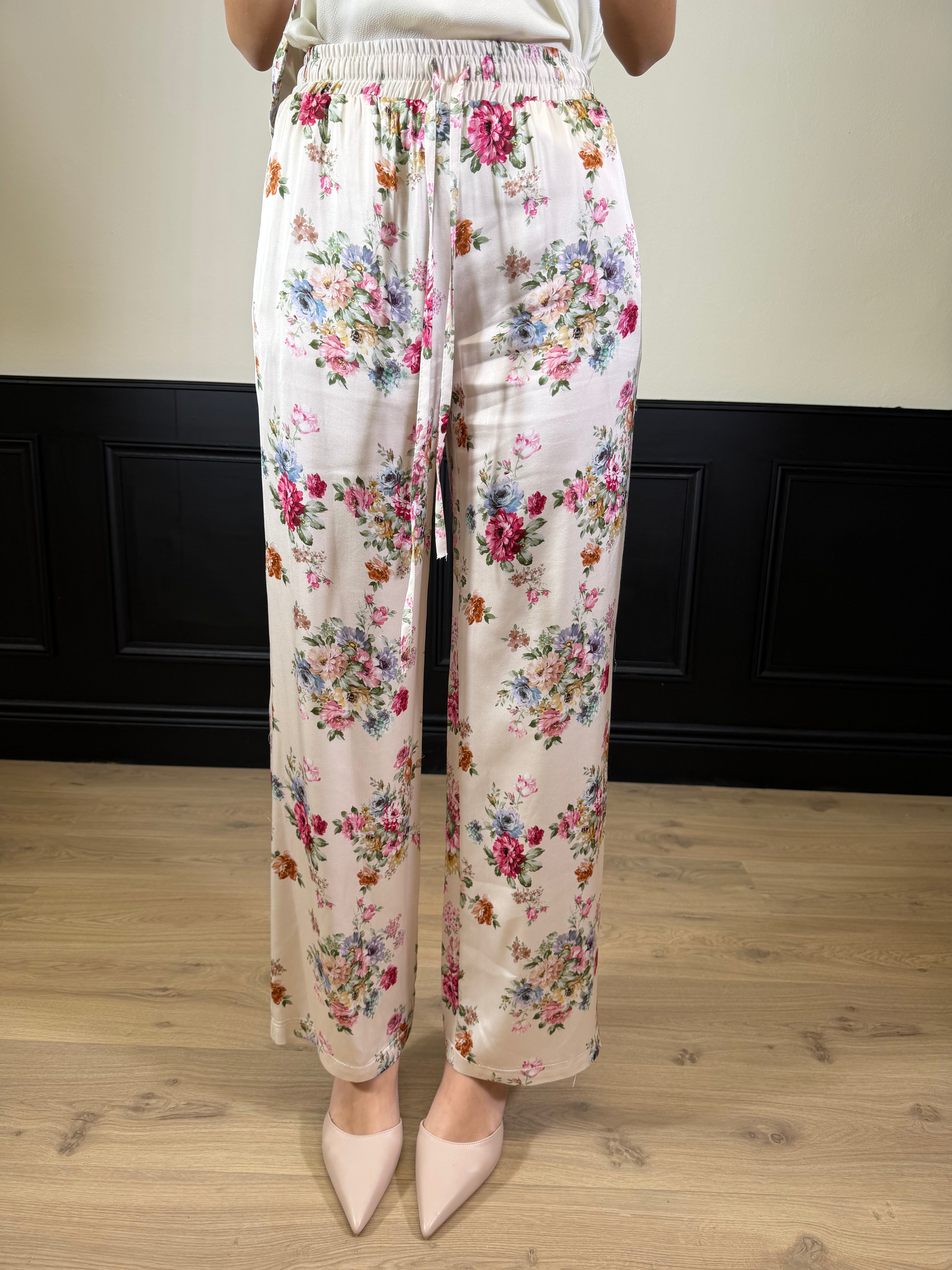 Pantalone palazzo fantasia floreale
