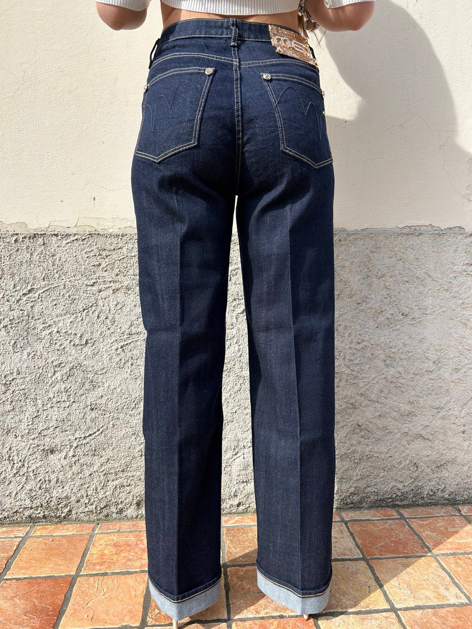 Jeans palazzo lavaggio scuro