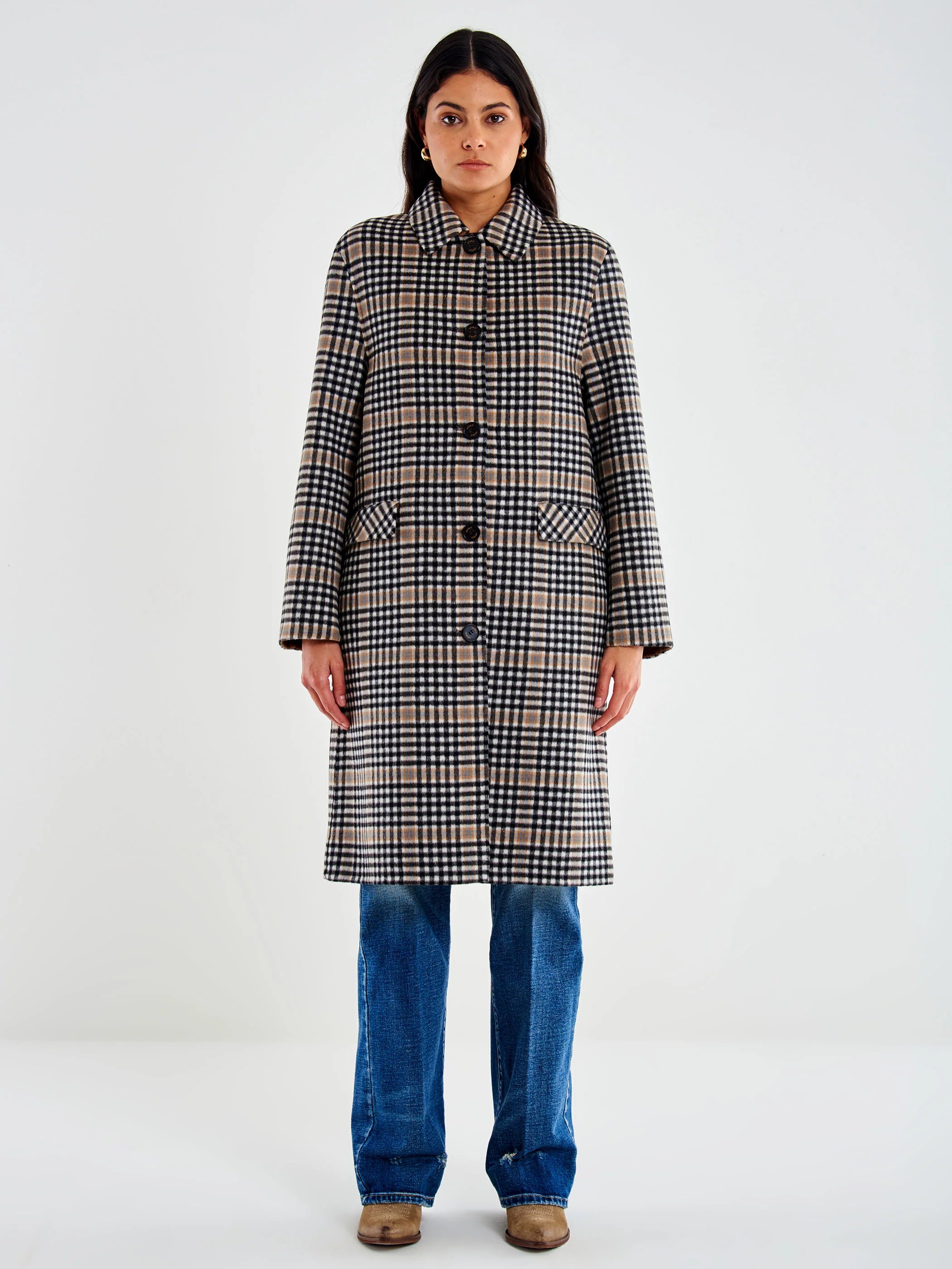 Cappotto a Quadri Con Impermeabile