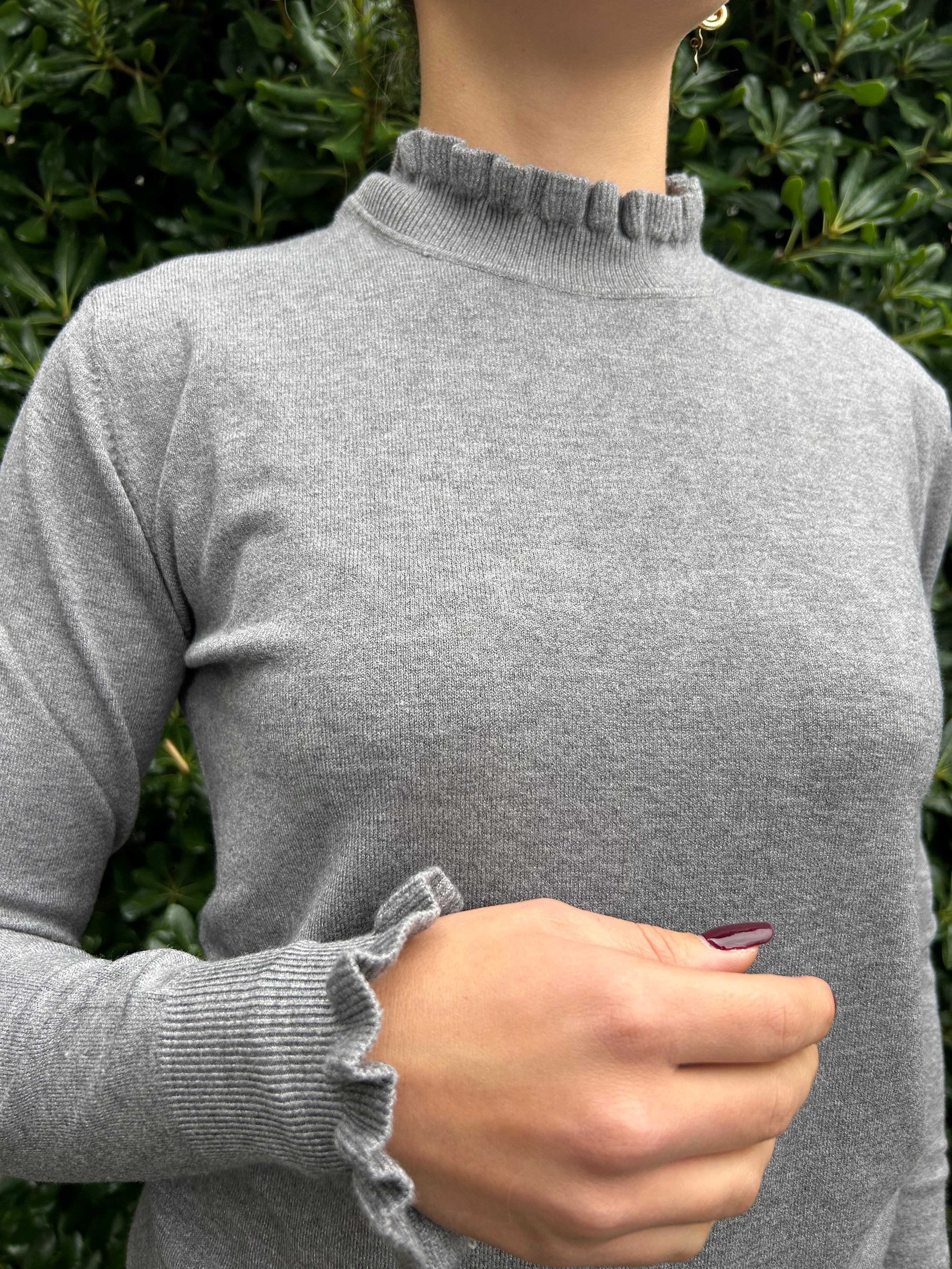 Maglia collo rouches