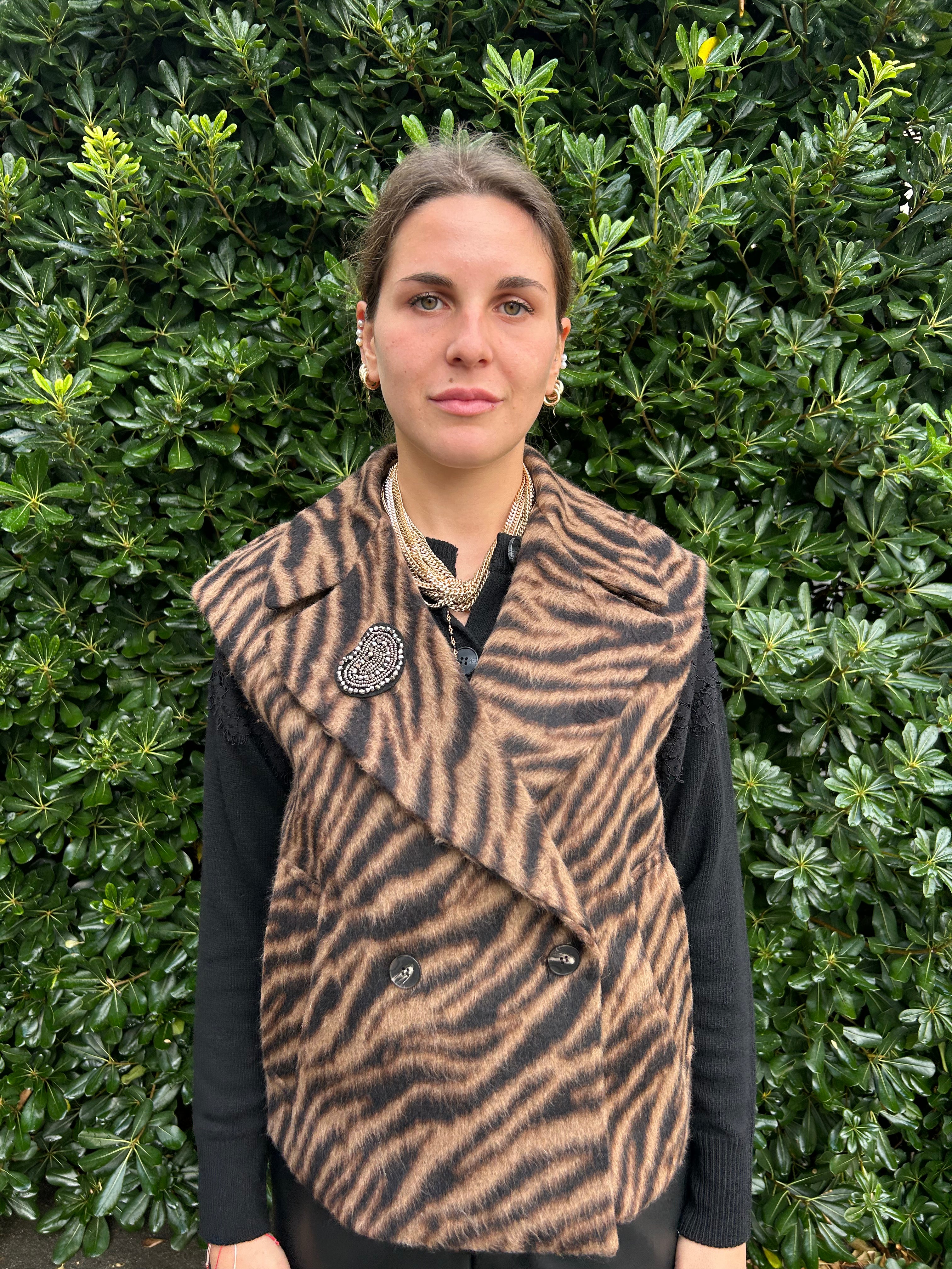 Gilet in panno fantasia zebrata