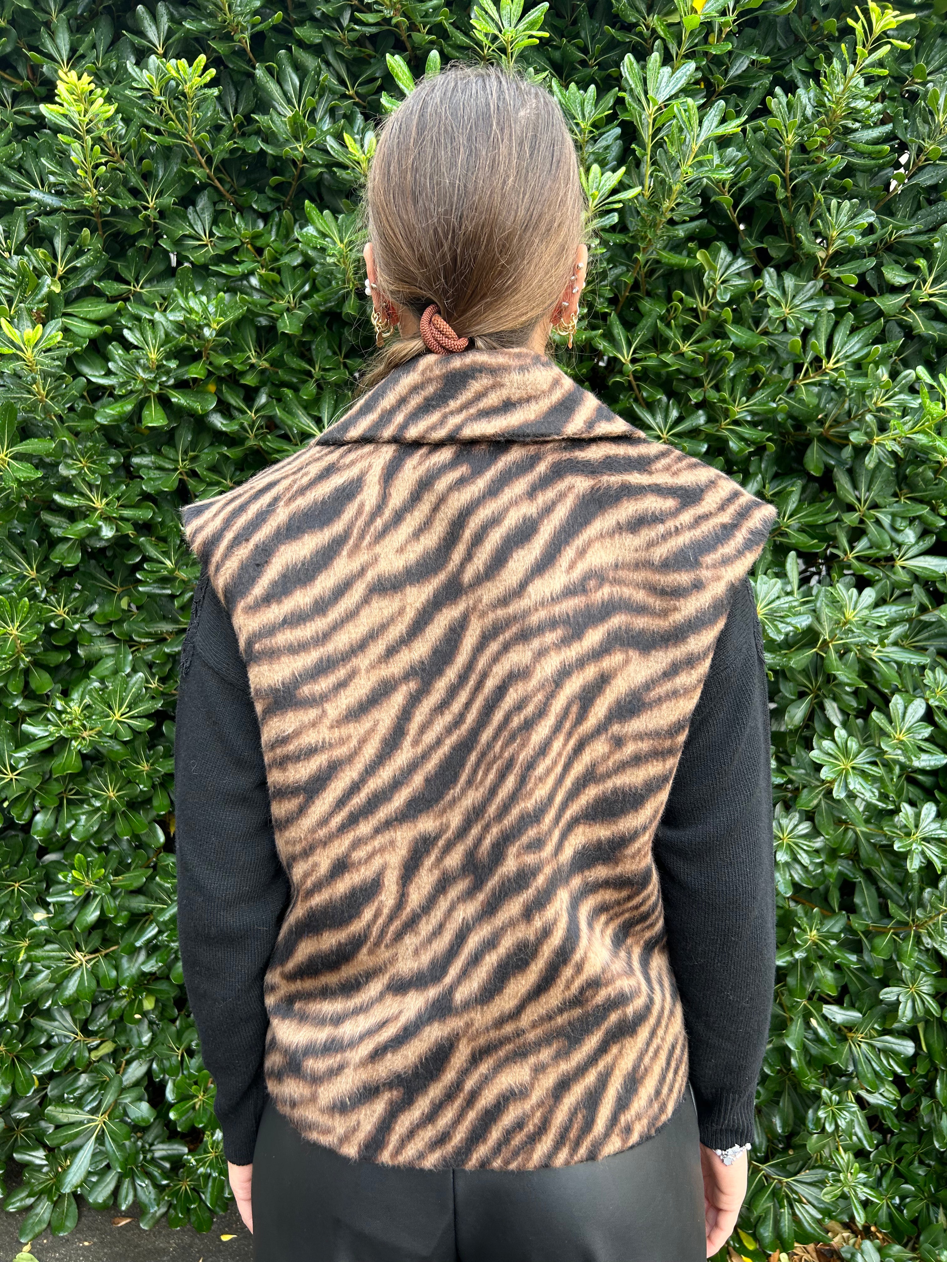 Gilet in panno fantasia zebrata